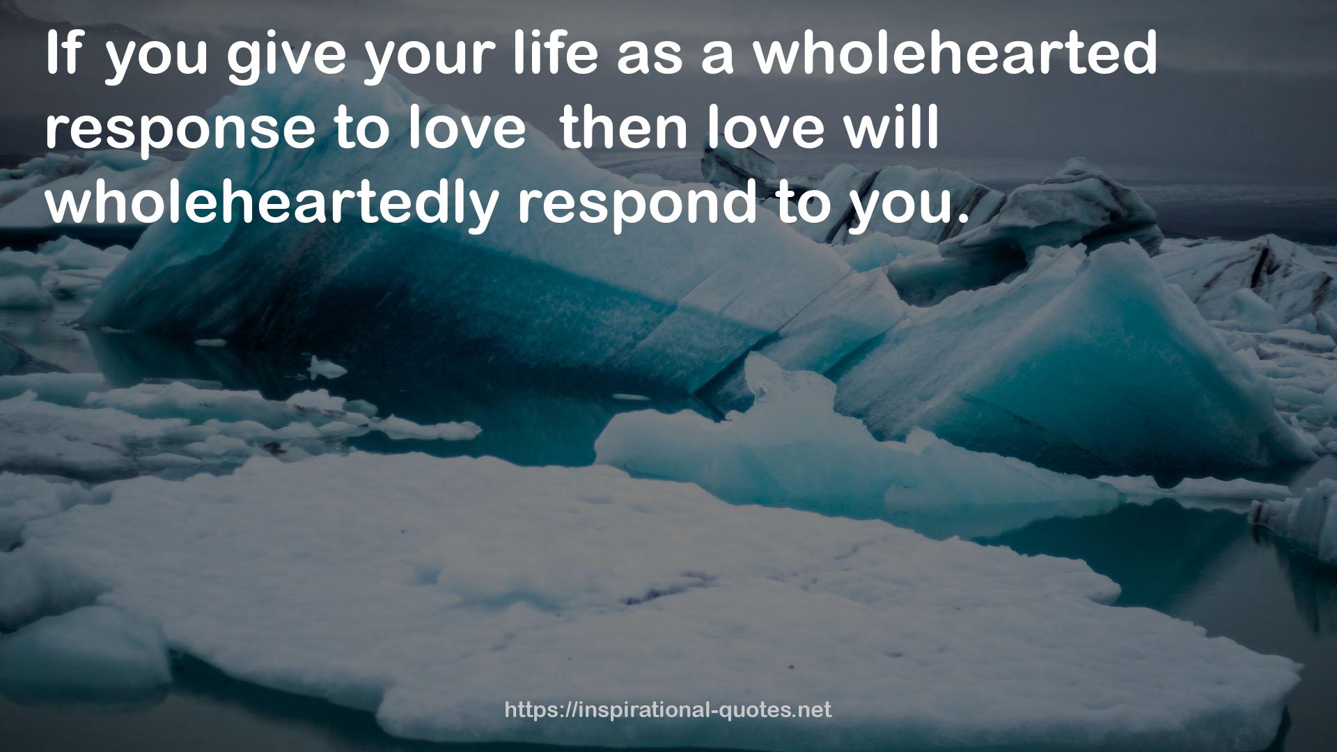 a wholehearted response  QUOTES