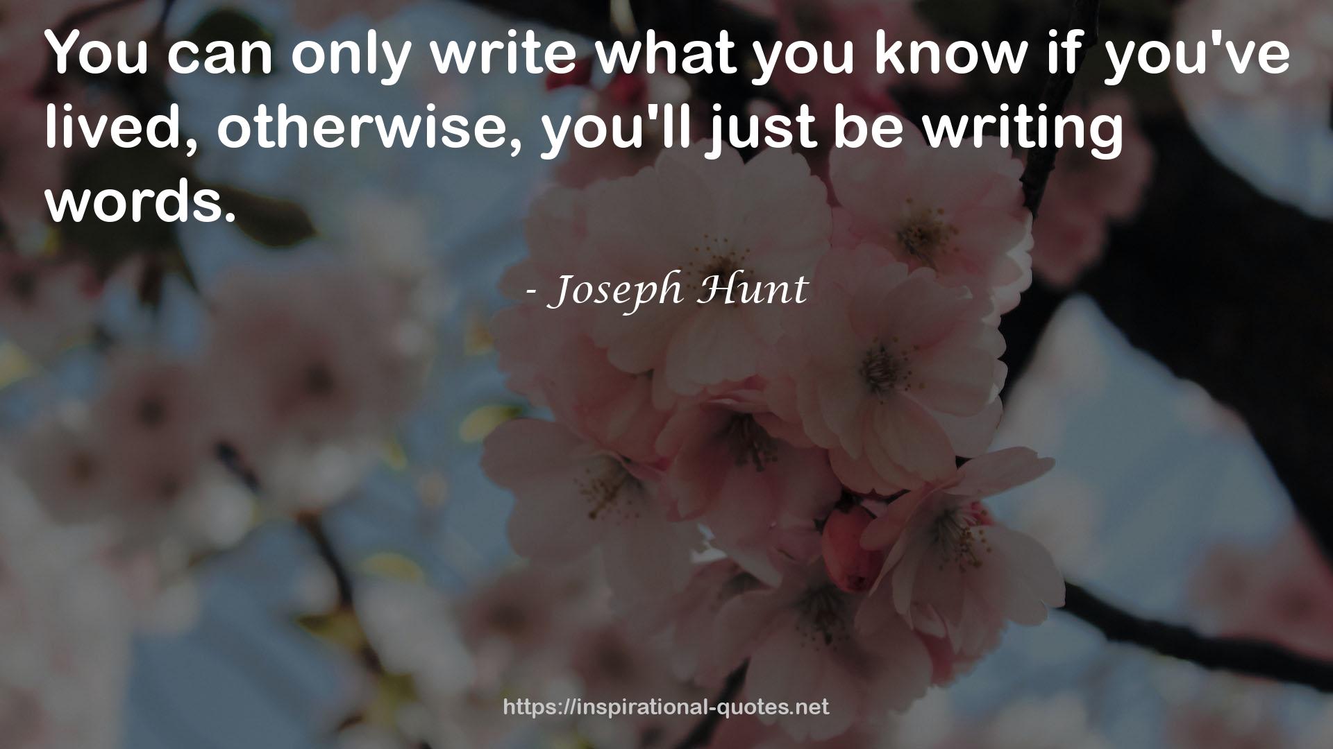 Joseph Hunt QUOTES