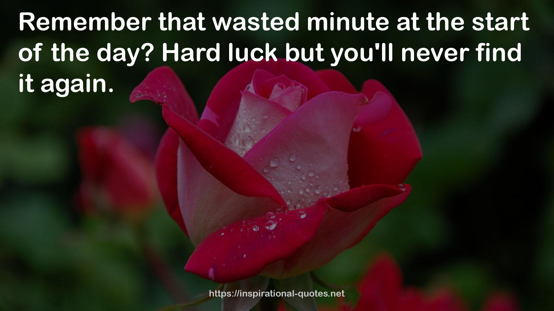 Hard luck  QUOTES