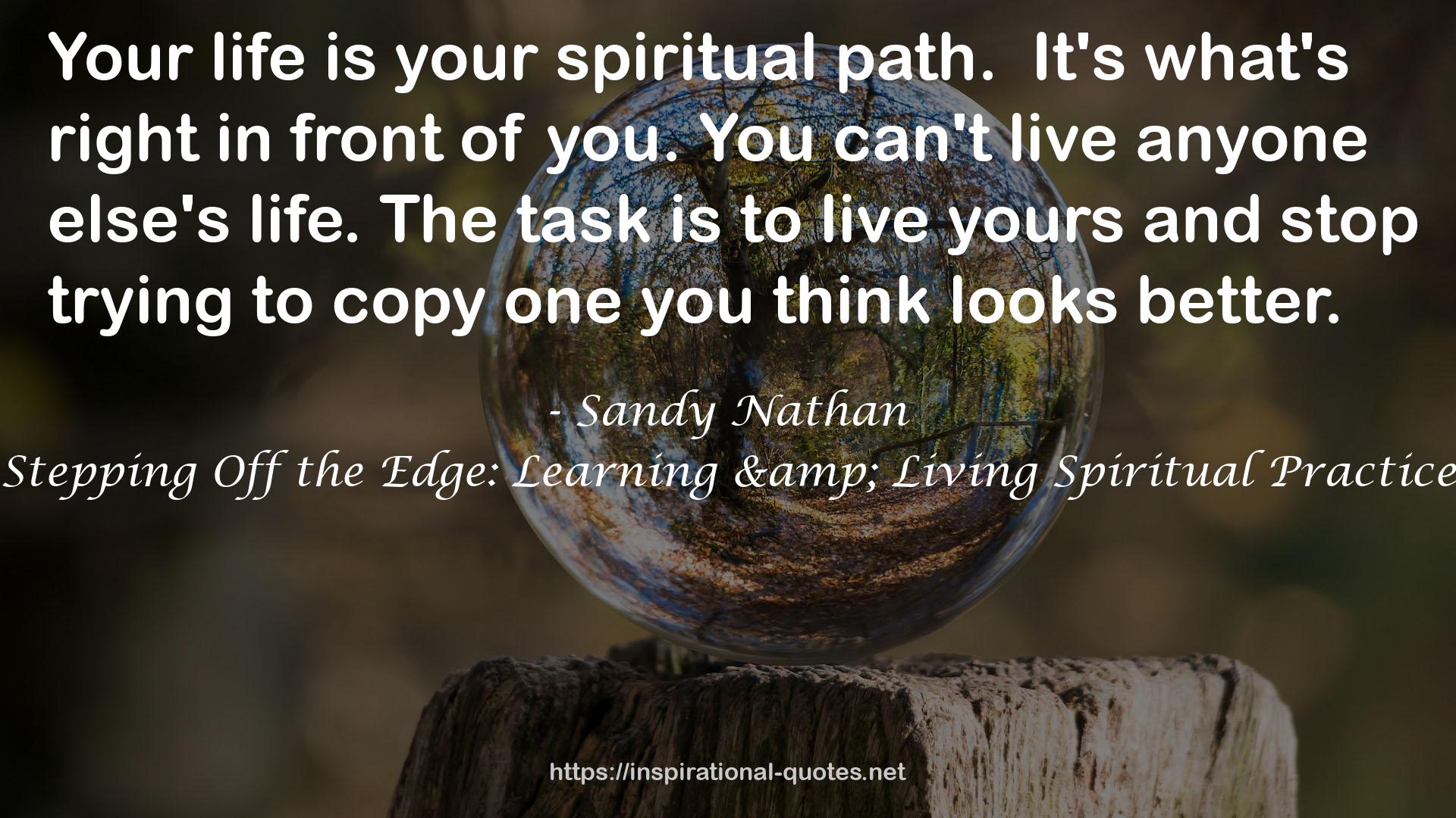 Stepping Off the Edge: Learning & Living Spiritual Practice QUOTES