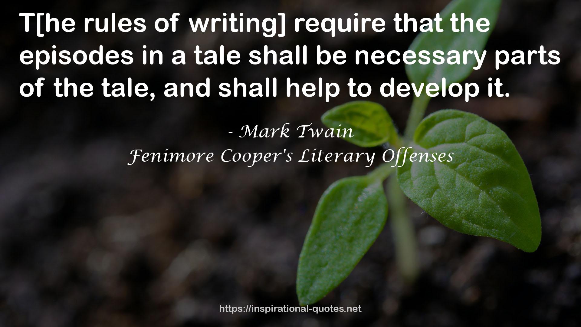 Fenimore Cooper's Literary Offenses QUOTES