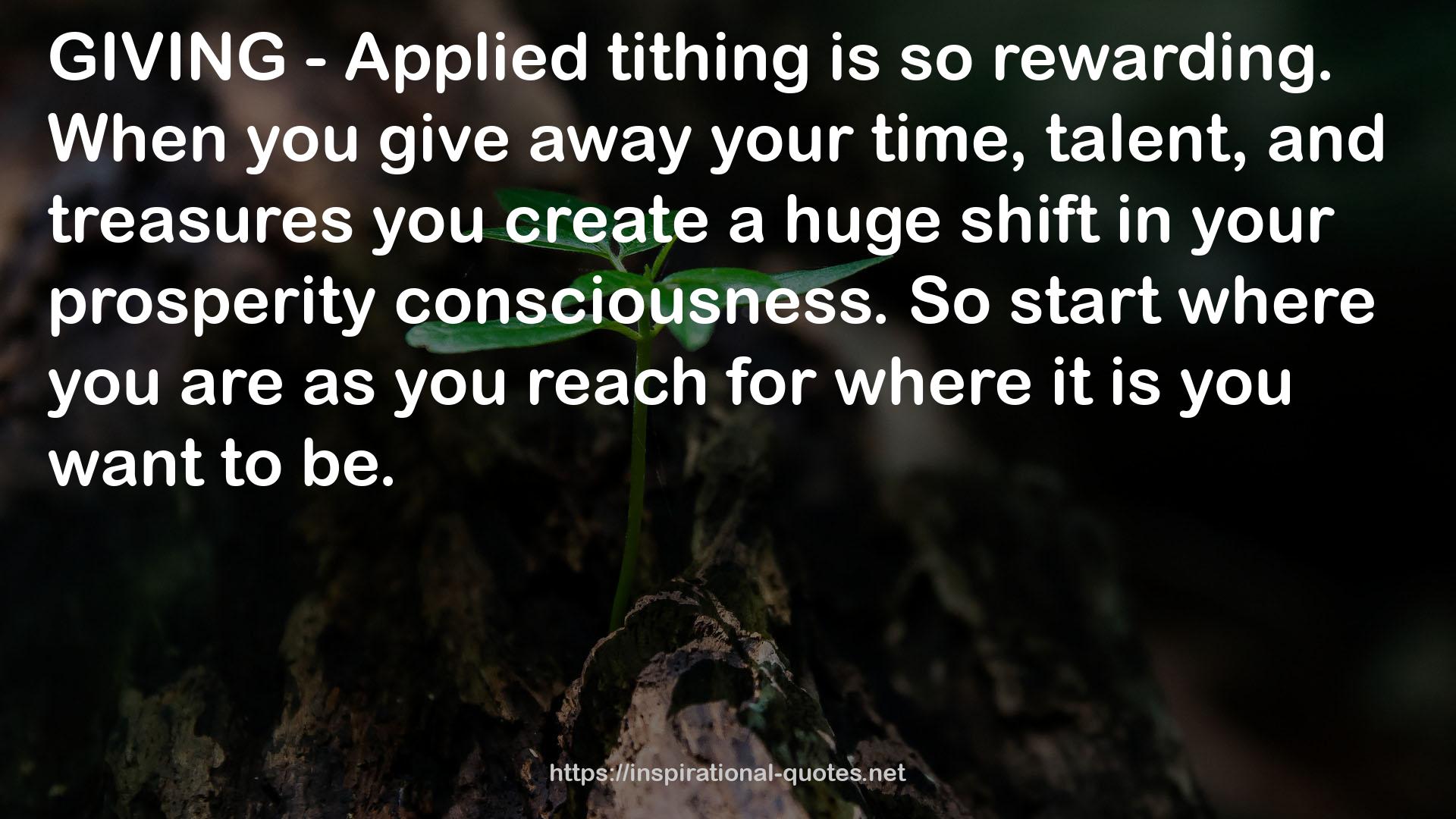 - Applied tithing  QUOTES