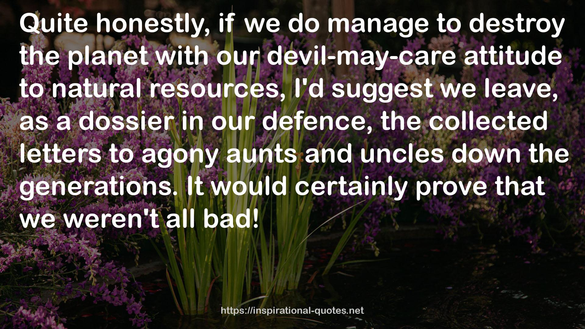 our devil-may-care attitude  QUOTES