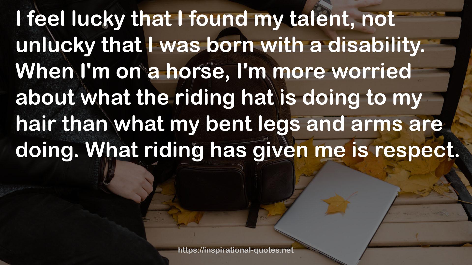 What riding  QUOTES