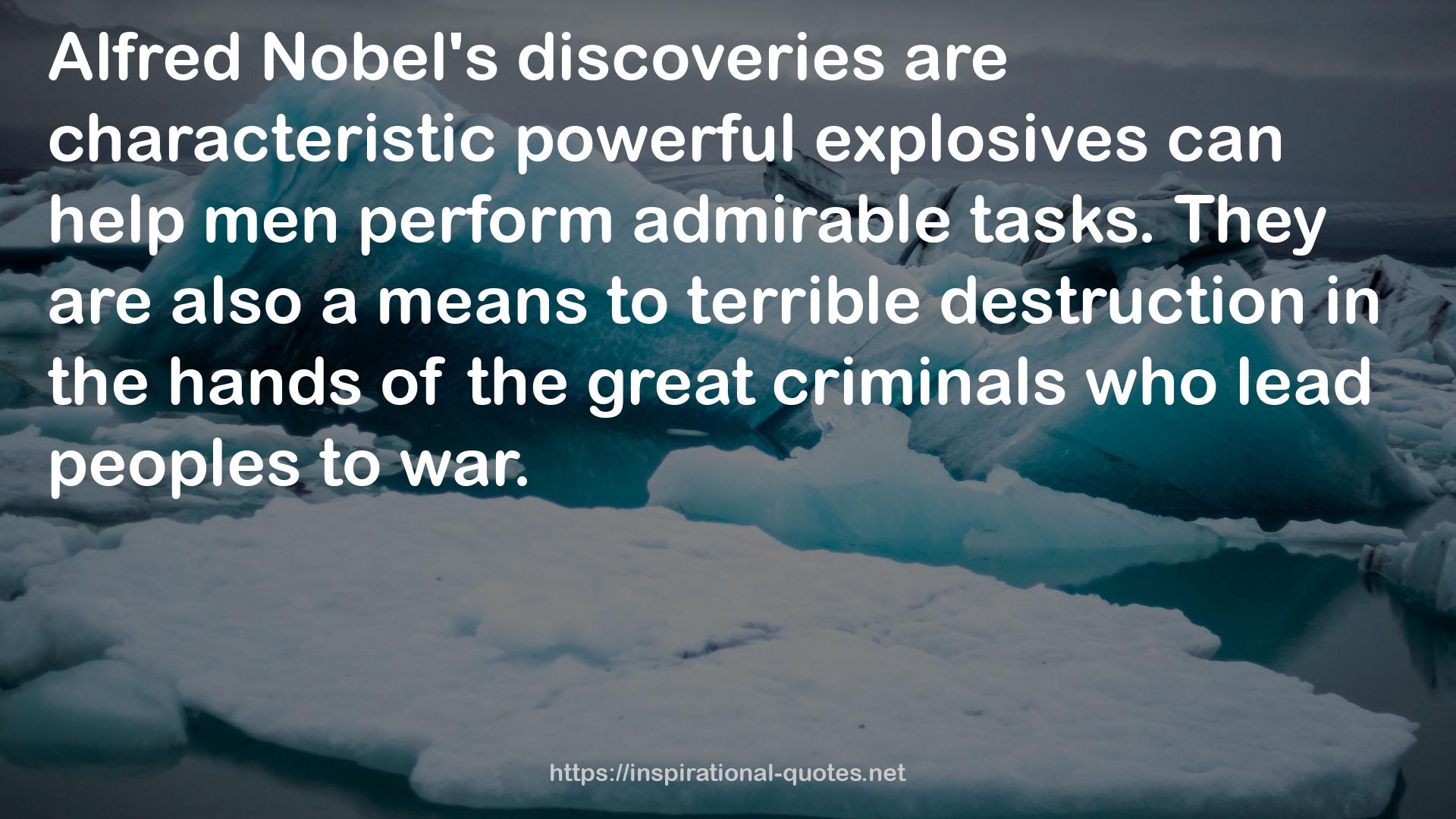 characteristic powerful explosives  QUOTES