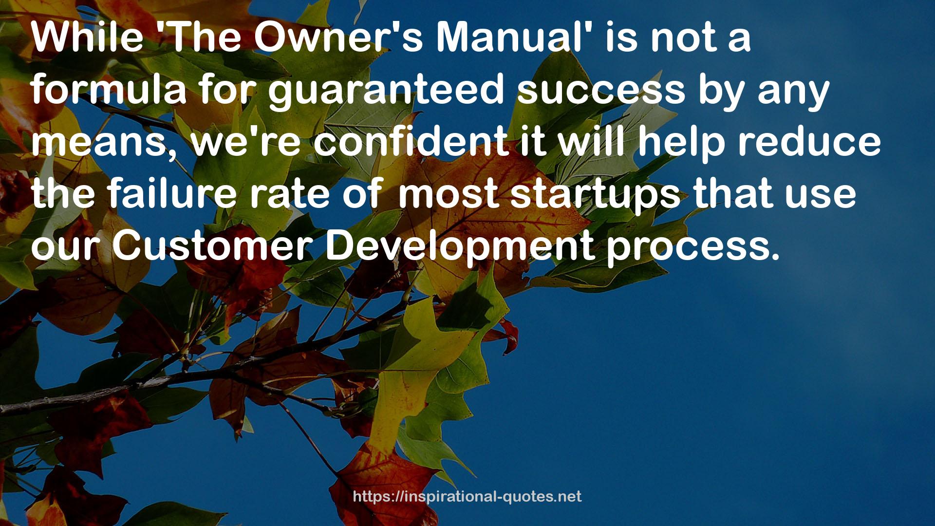 Customer Development  QUOTES