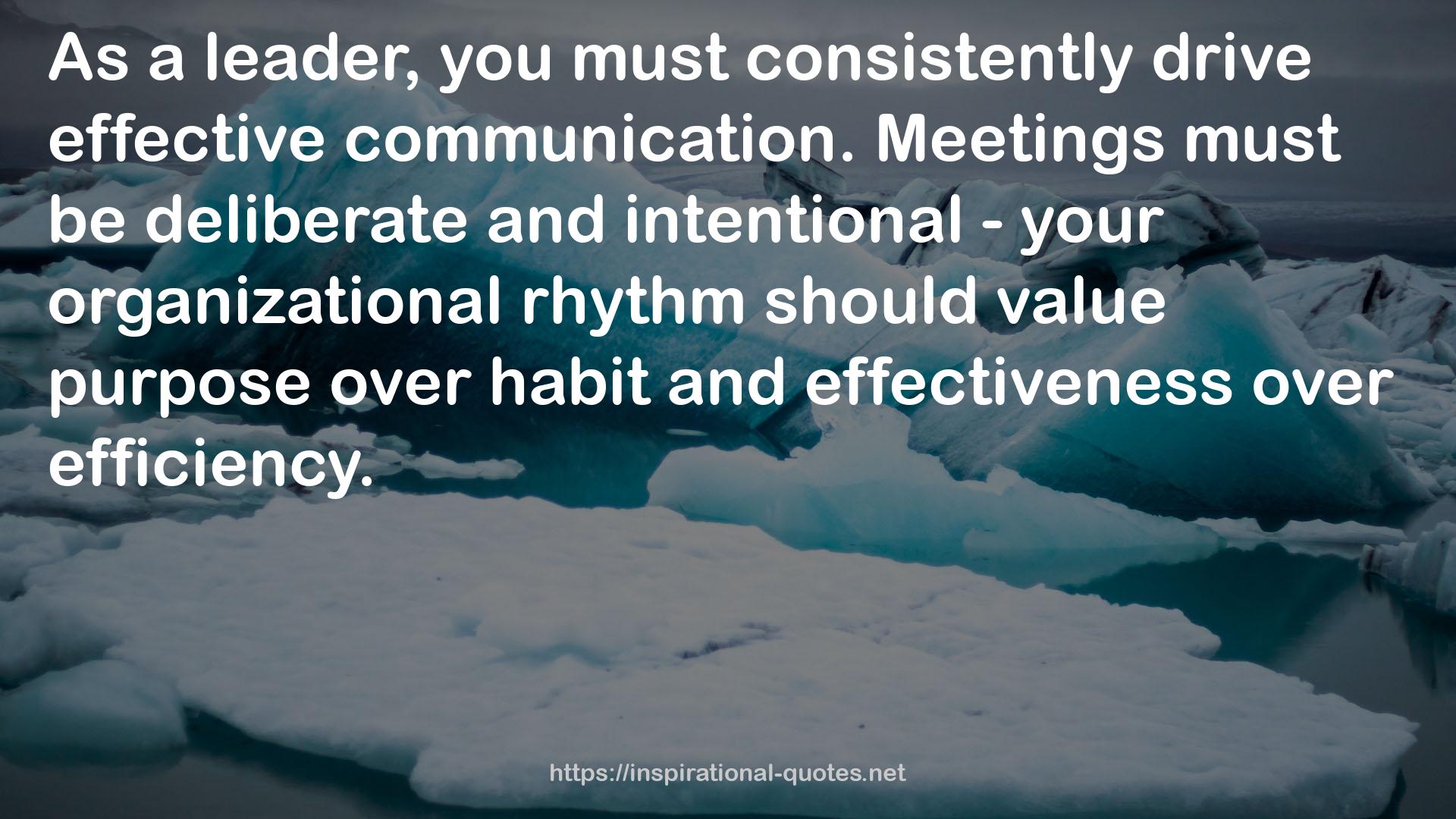 your organizational rhythm  QUOTES