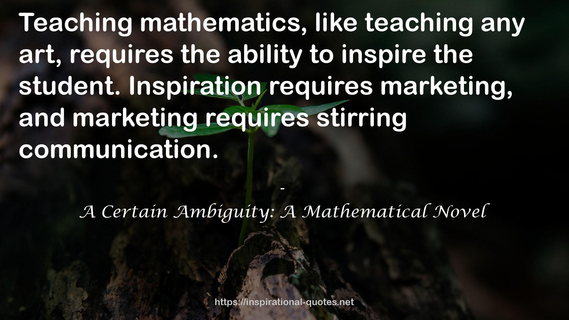 A Certain Ambiguity: A Mathematical Novel QUOTES