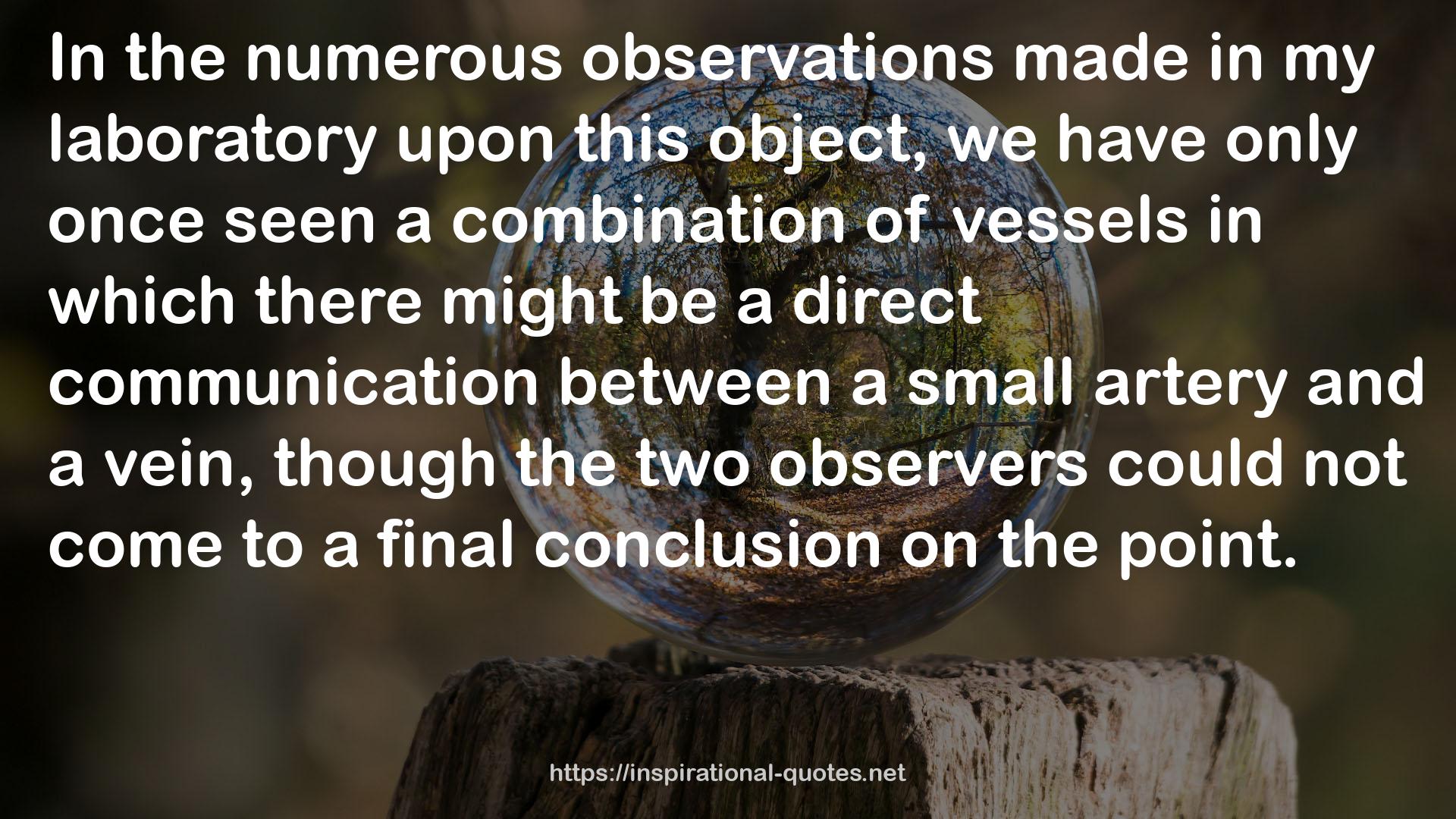 the numerous observations  QUOTES