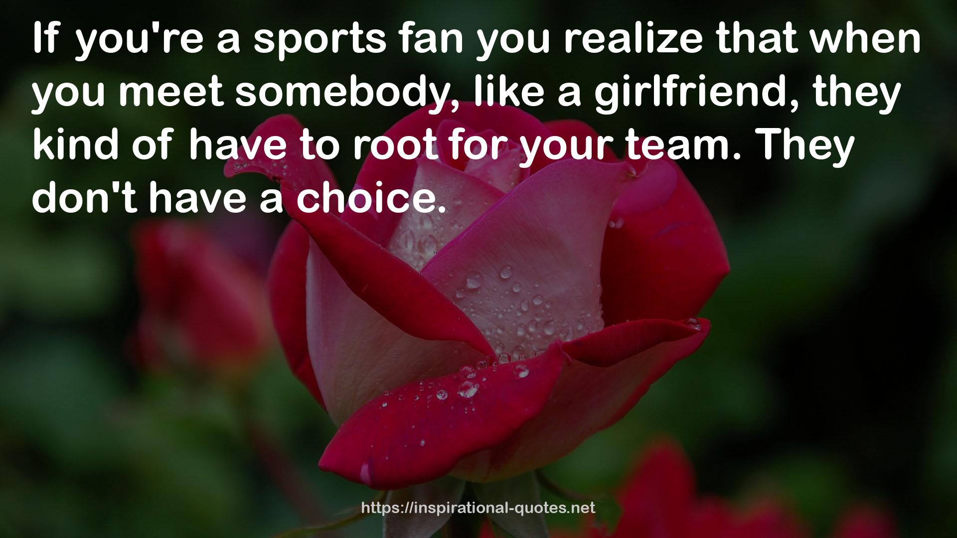 a sports fan  QUOTES