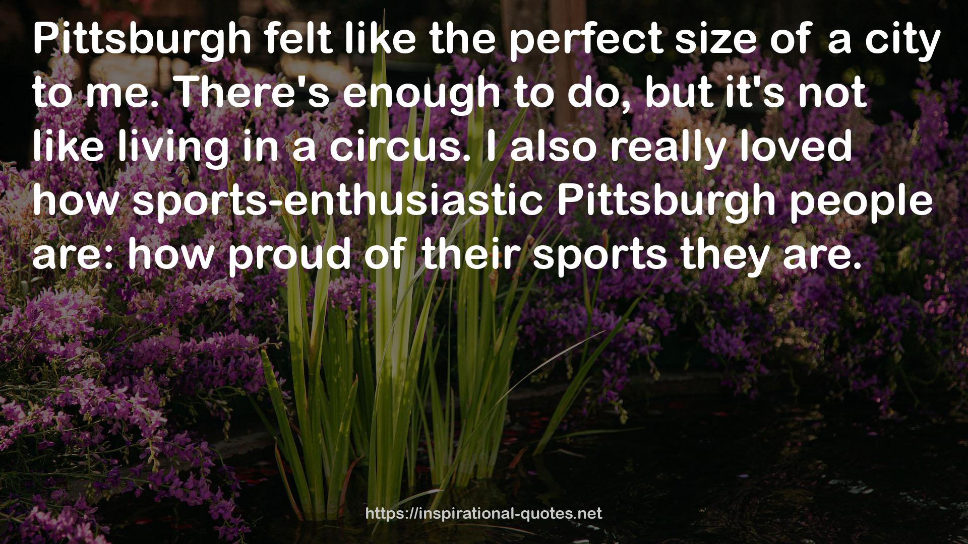 sports-enthusiastic Pittsburgh people  QUOTES