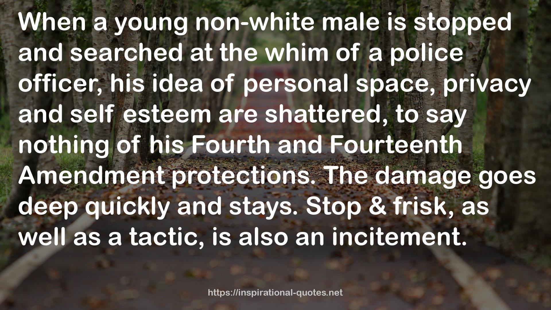 a young non-white male  QUOTES