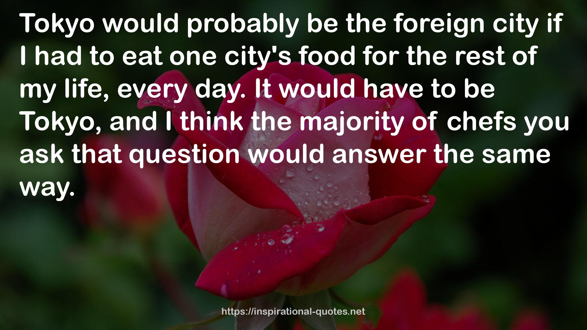 one city's food  QUOTES