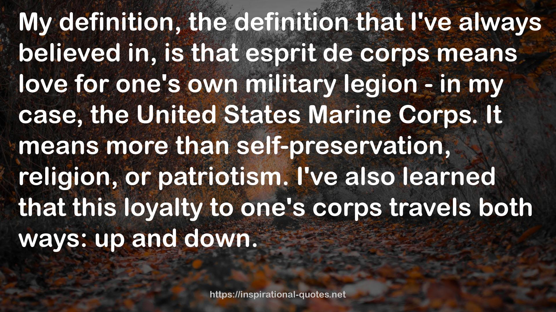 one's corps  QUOTES