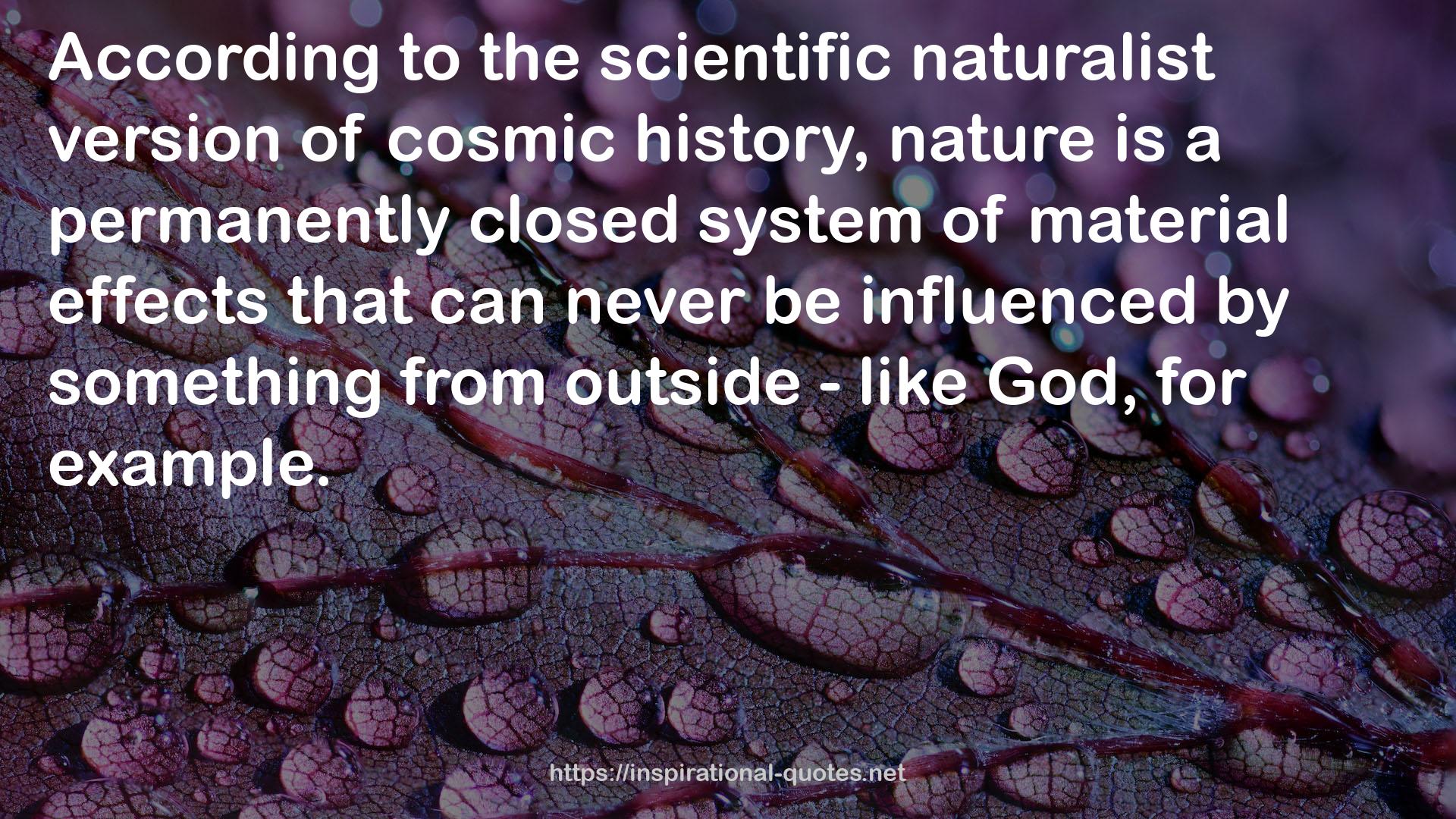 the scientific naturalist version  QUOTES