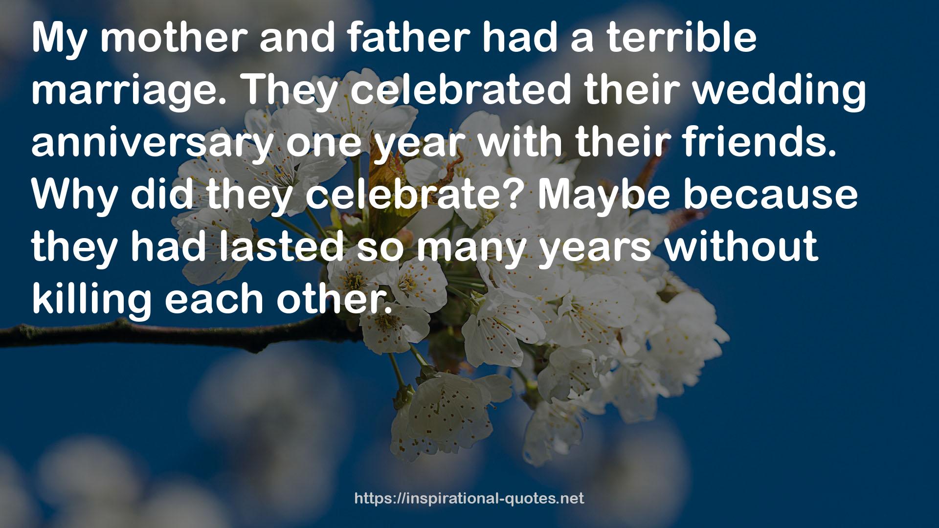 their wedding anniversary one year  QUOTES