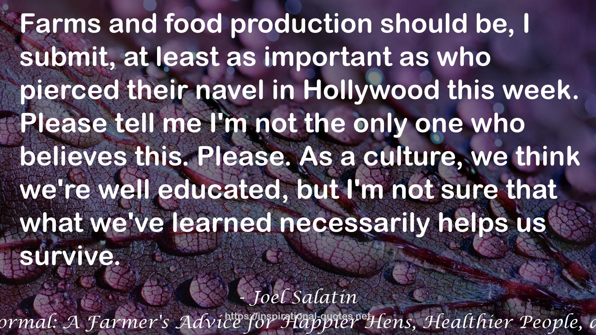 food production  QUOTES