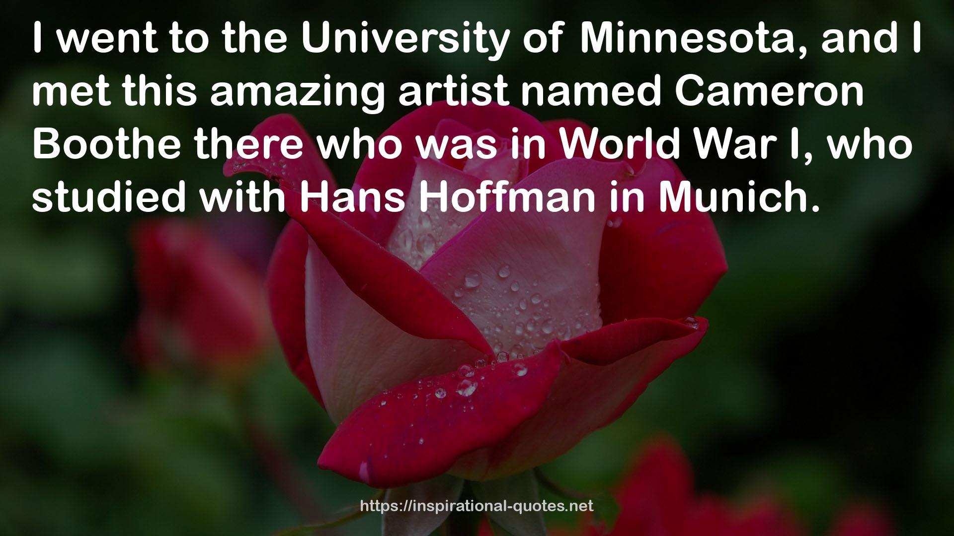 Hans Hoffman  QUOTES