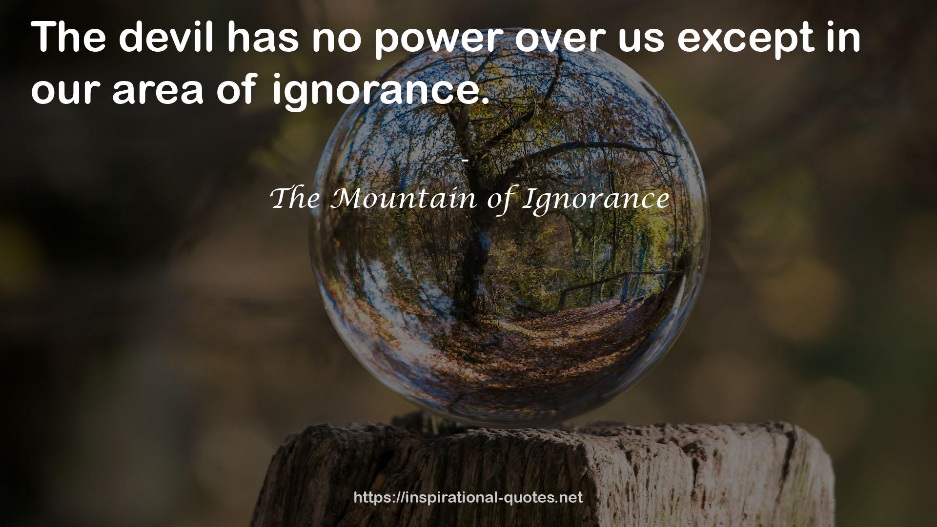 The Mountain of Ignorance QUOTES