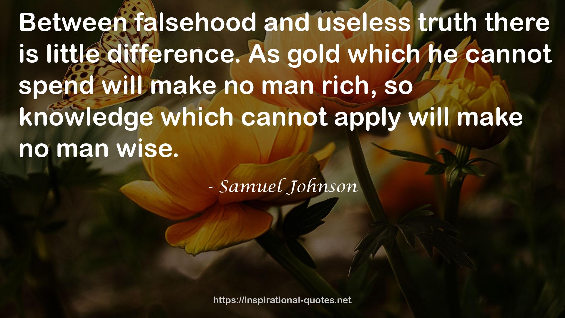 falsehood and useless truth  QUOTES