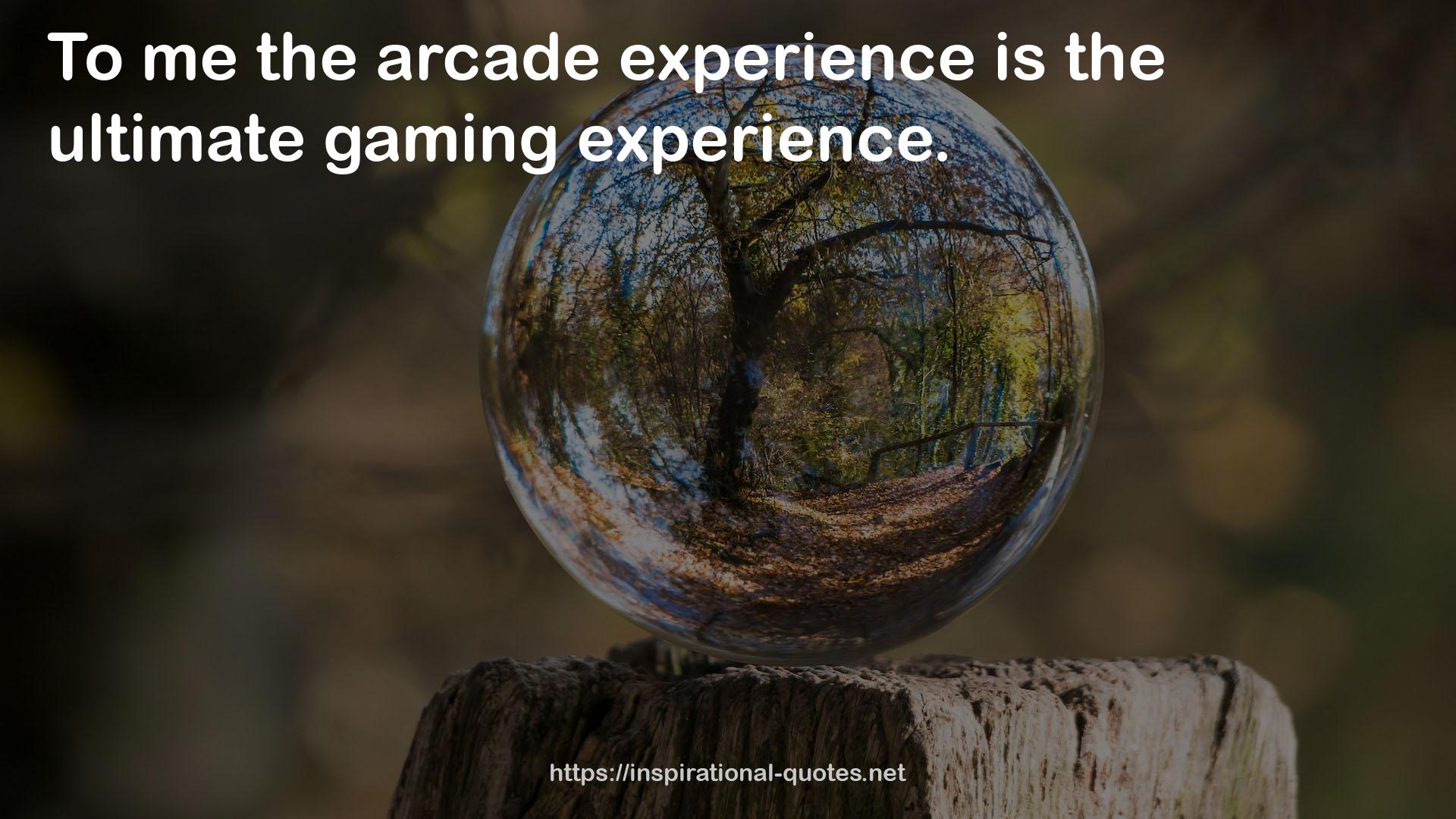 the arcade experience  QUOTES