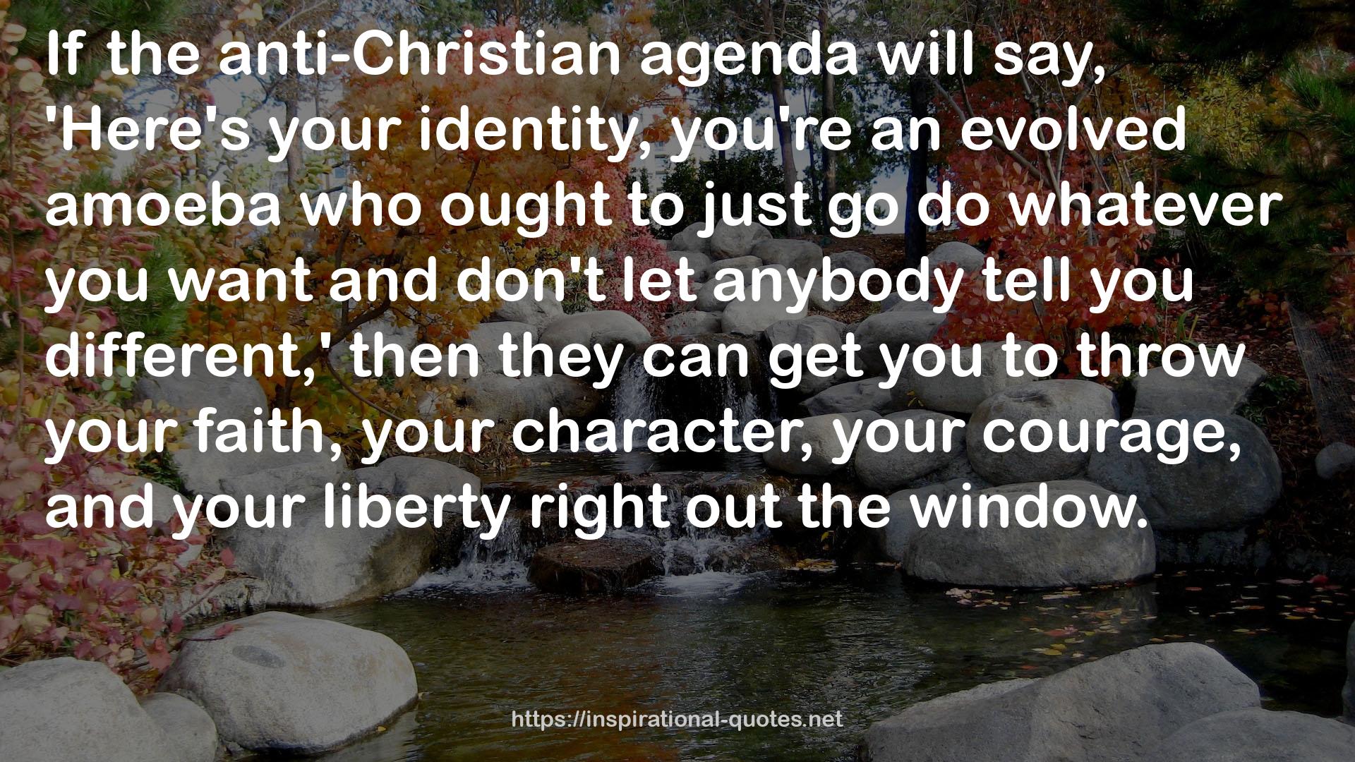 the anti-Christian agenda  QUOTES