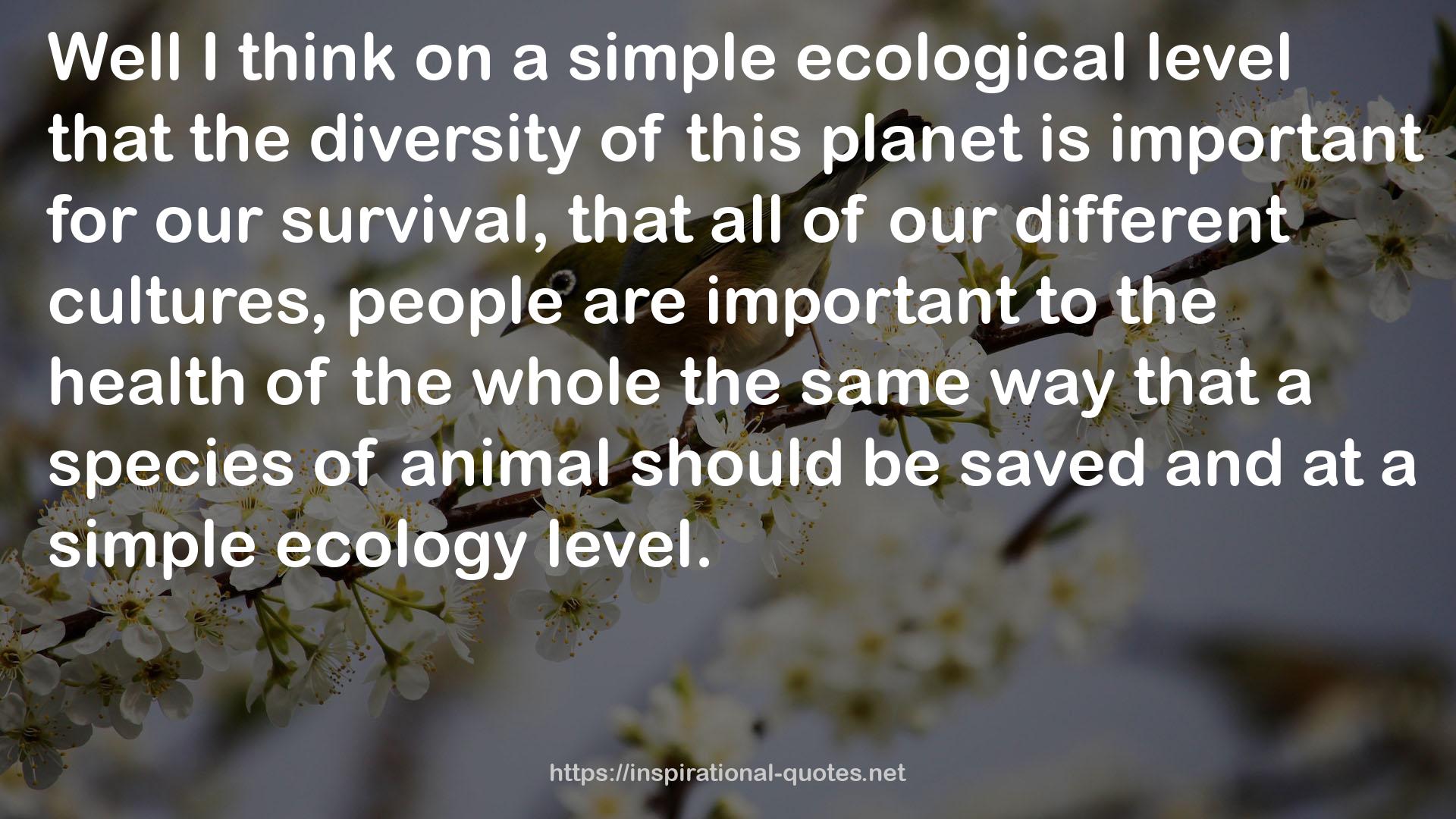 a simple ecological level  QUOTES