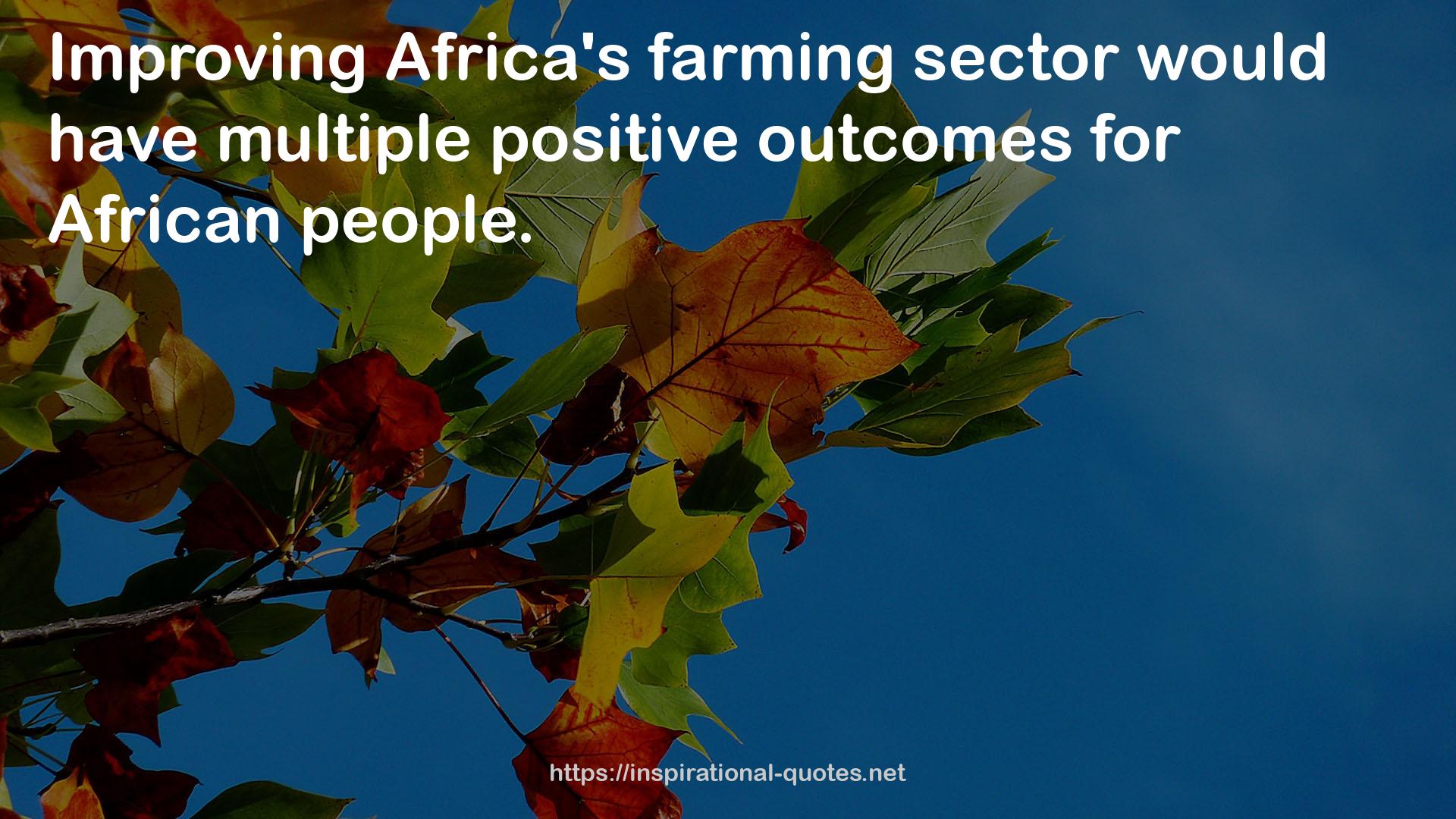 Africa's farming sector  QUOTES