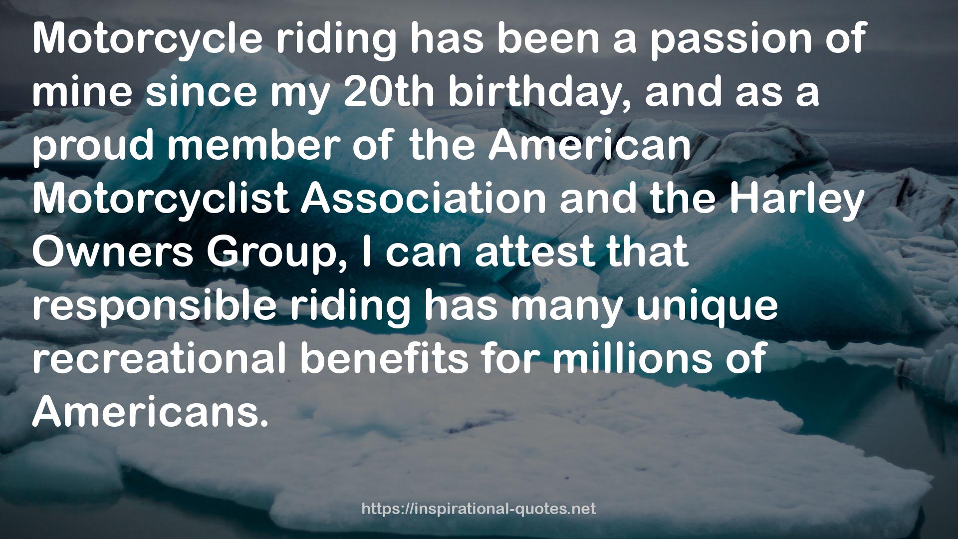 the American Motorcyclist Association  QUOTES