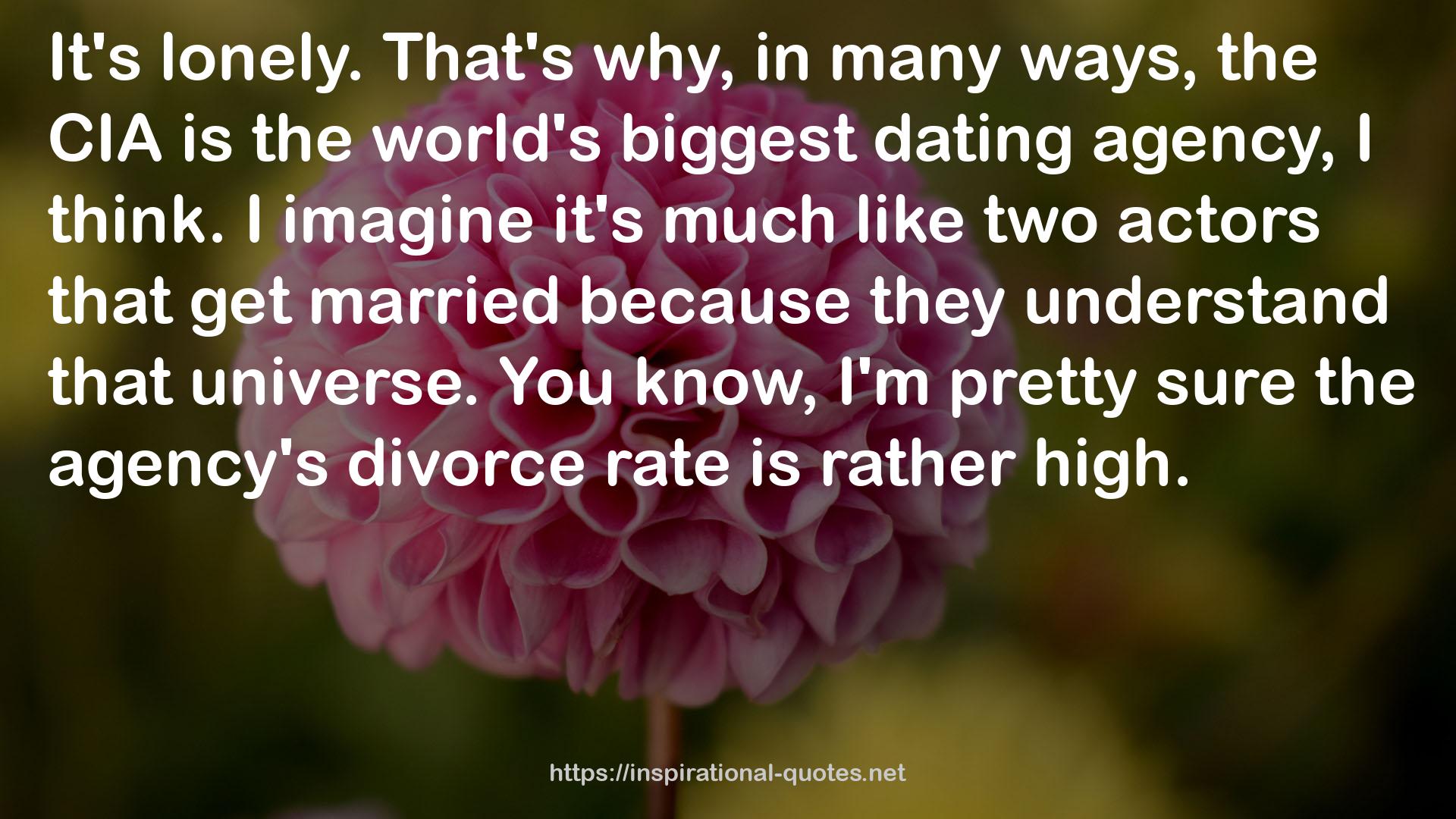 the agency's divorce rate  QUOTES