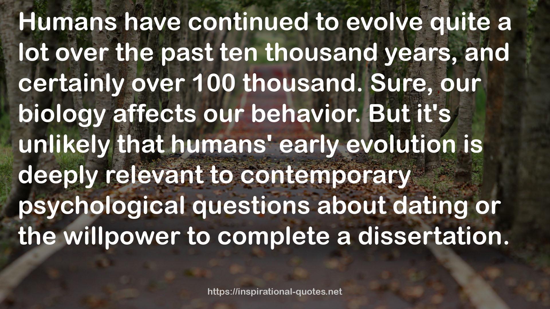 humans' early evolution  QUOTES