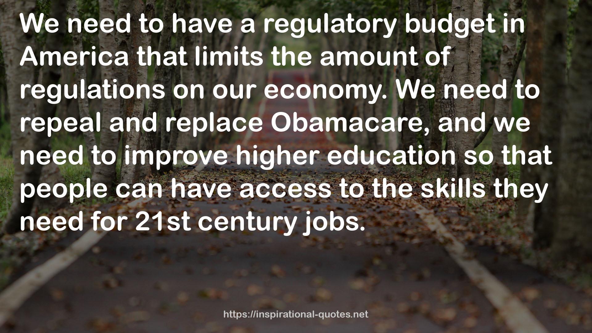 a regulatory budget  QUOTES