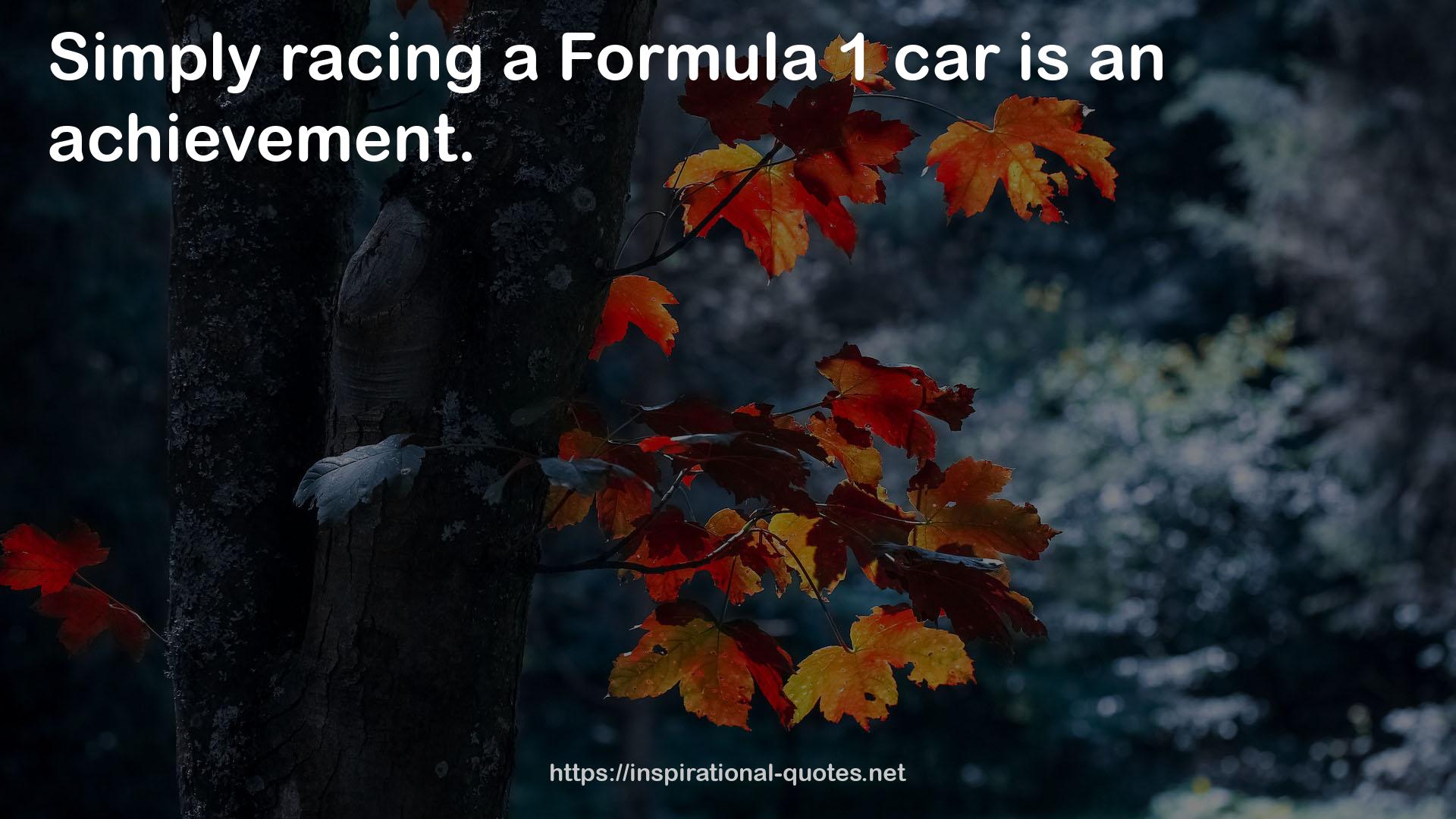 a Formula 1 car  QUOTES