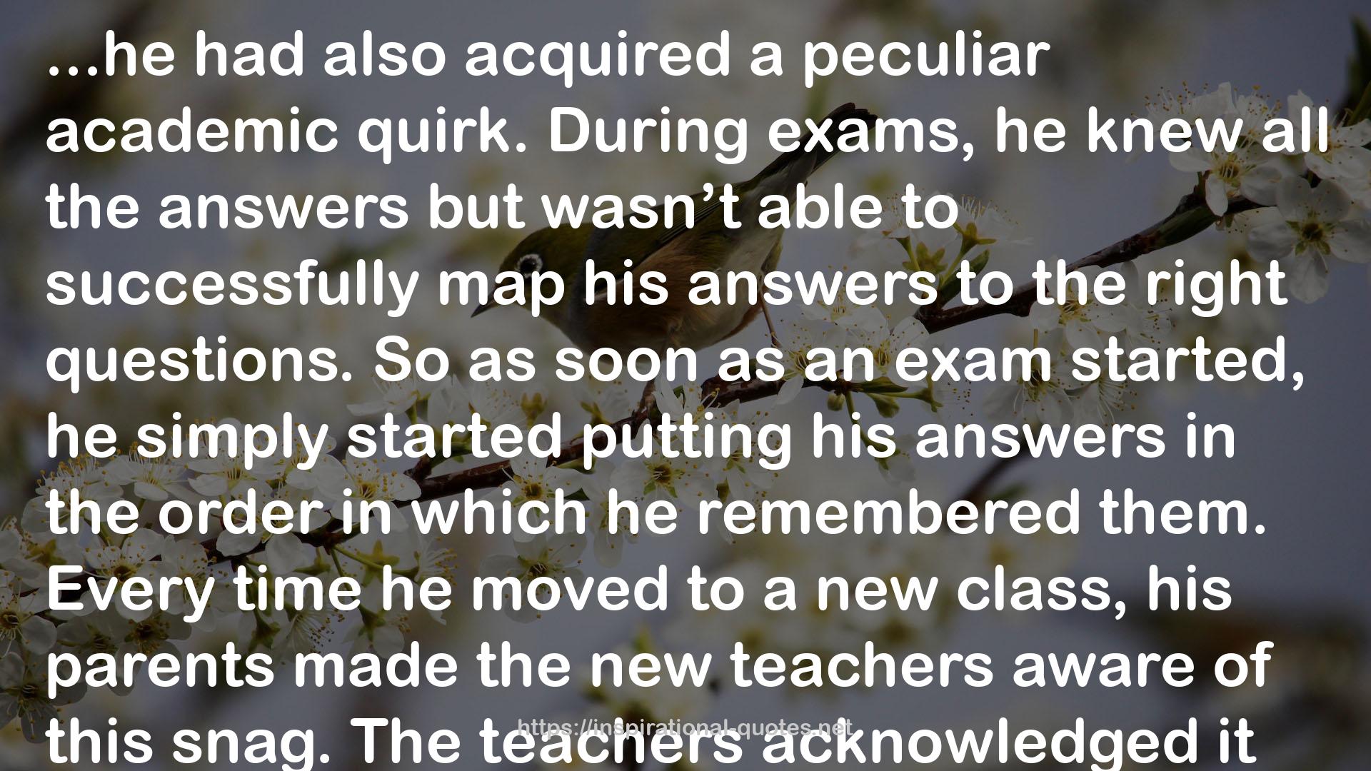 an exam  QUOTES
