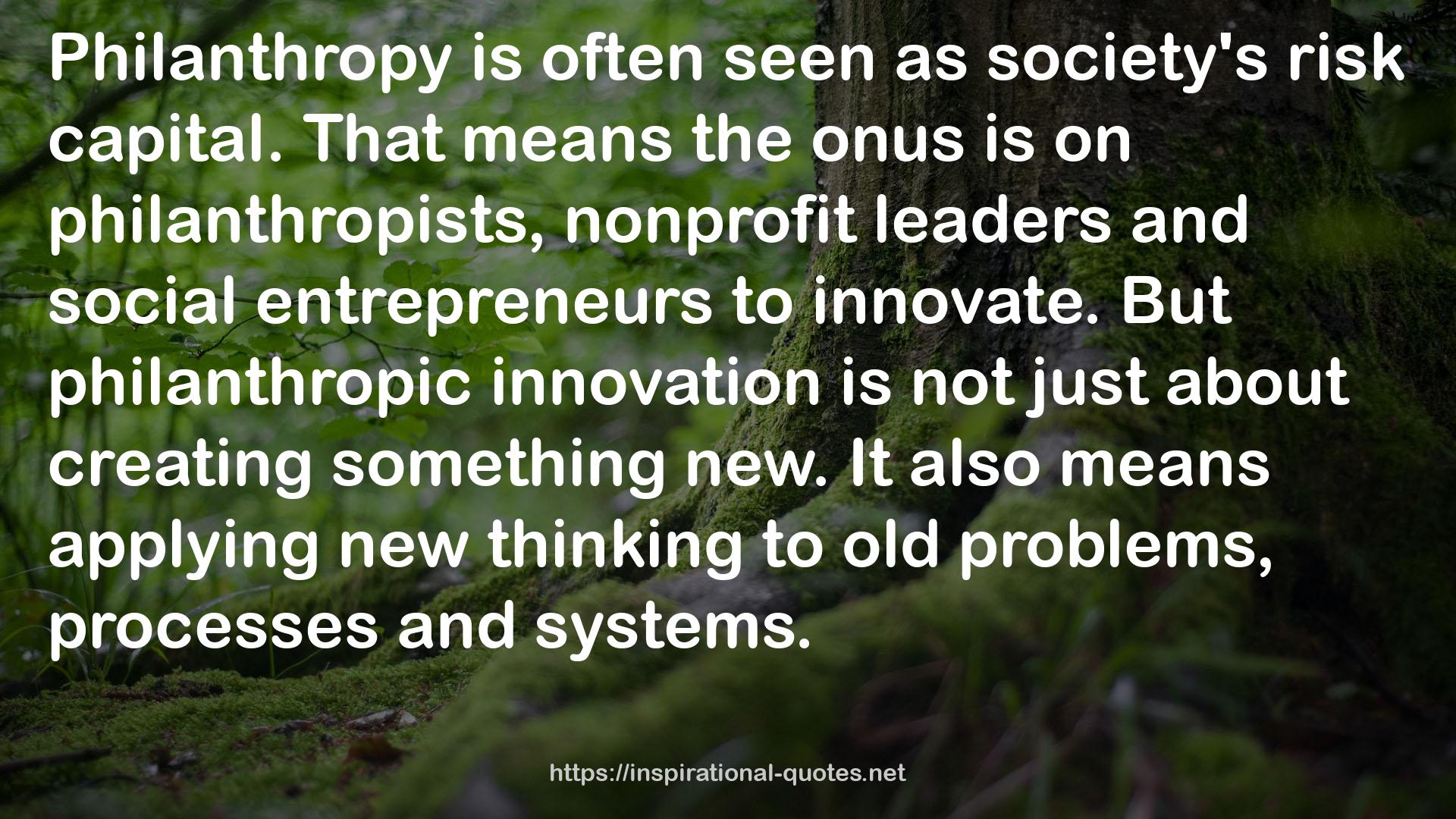 philanthropic innovation  QUOTES