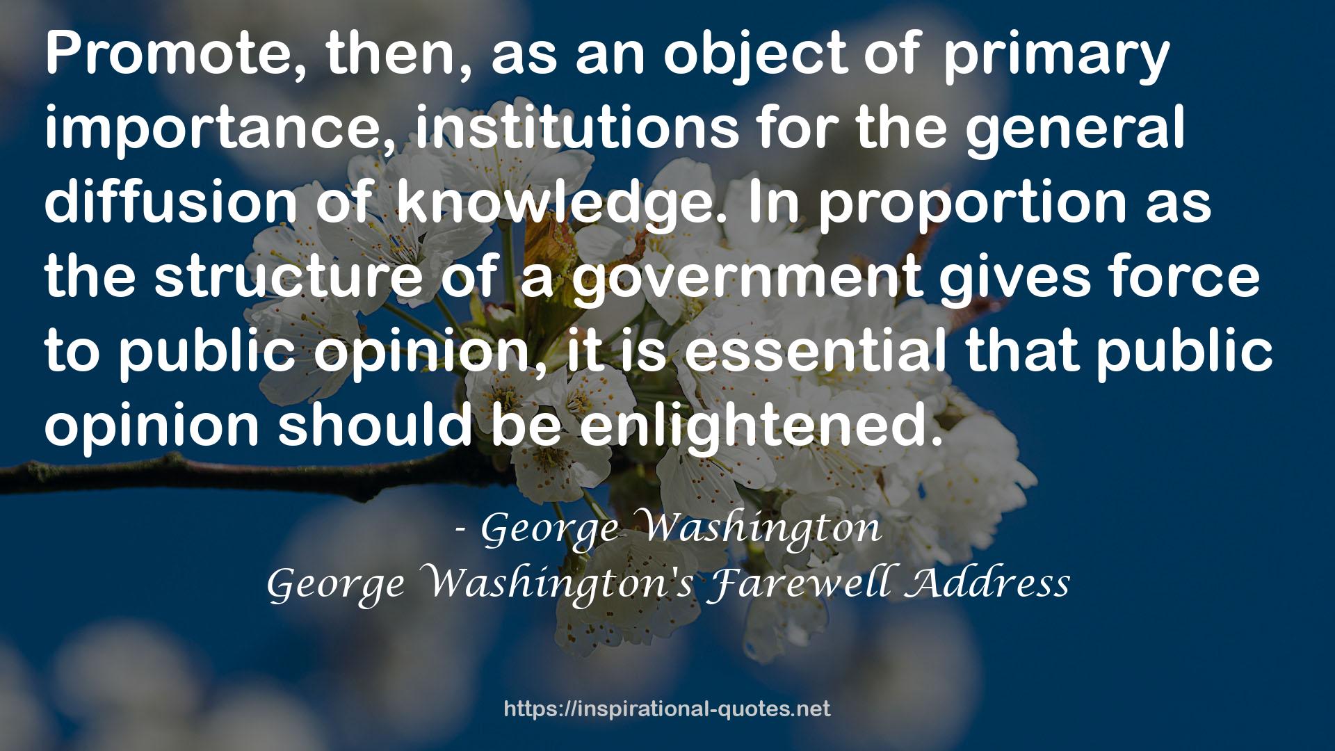 George Washington's Farewell Address QUOTES