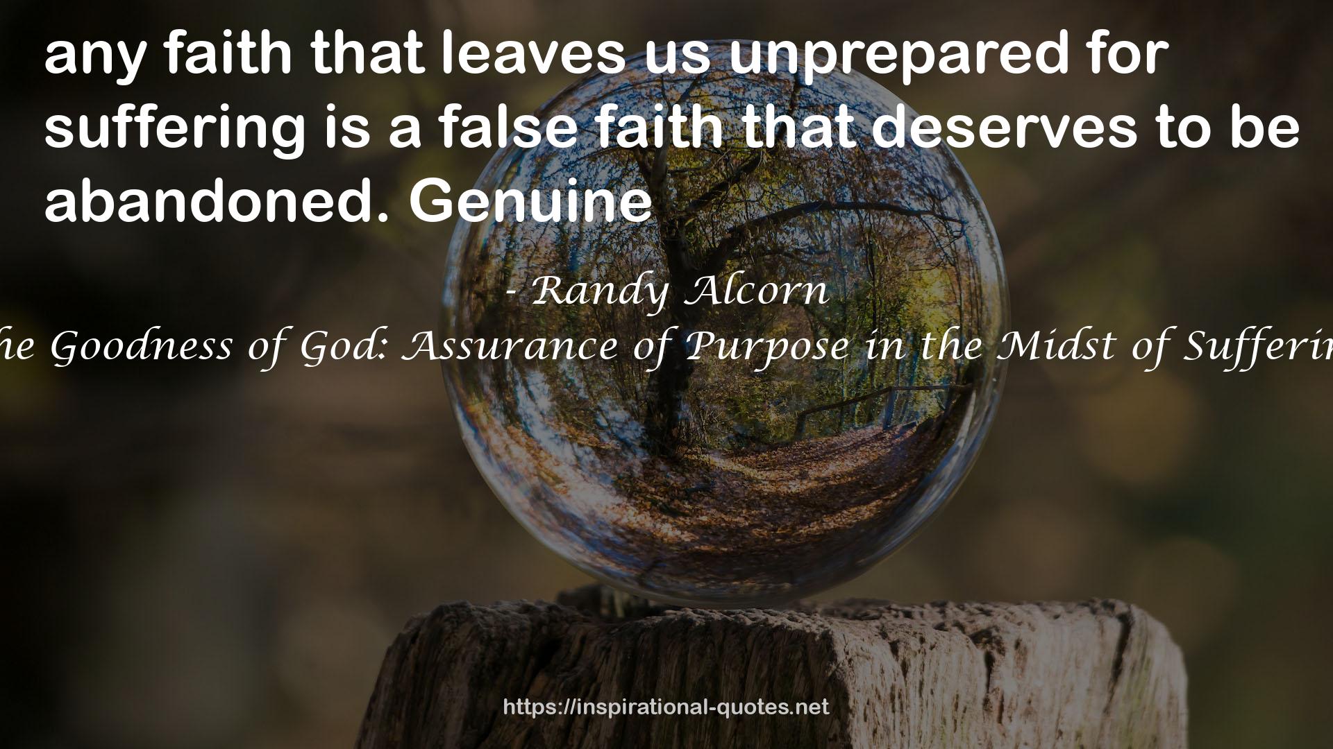 The Goodness of God: Assurance of Purpose in the Midst of Suffering QUOTES