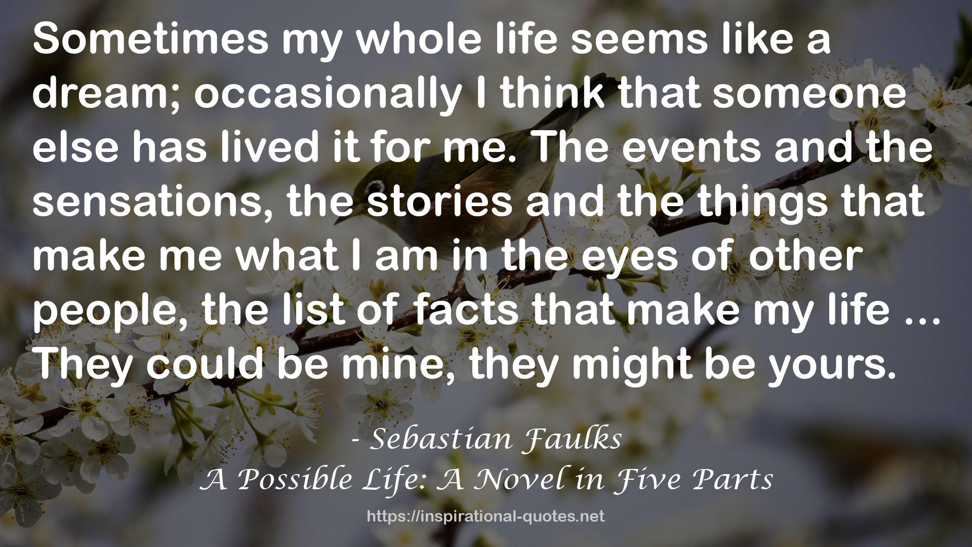 A Possible Life: A Novel in Five Parts QUOTES