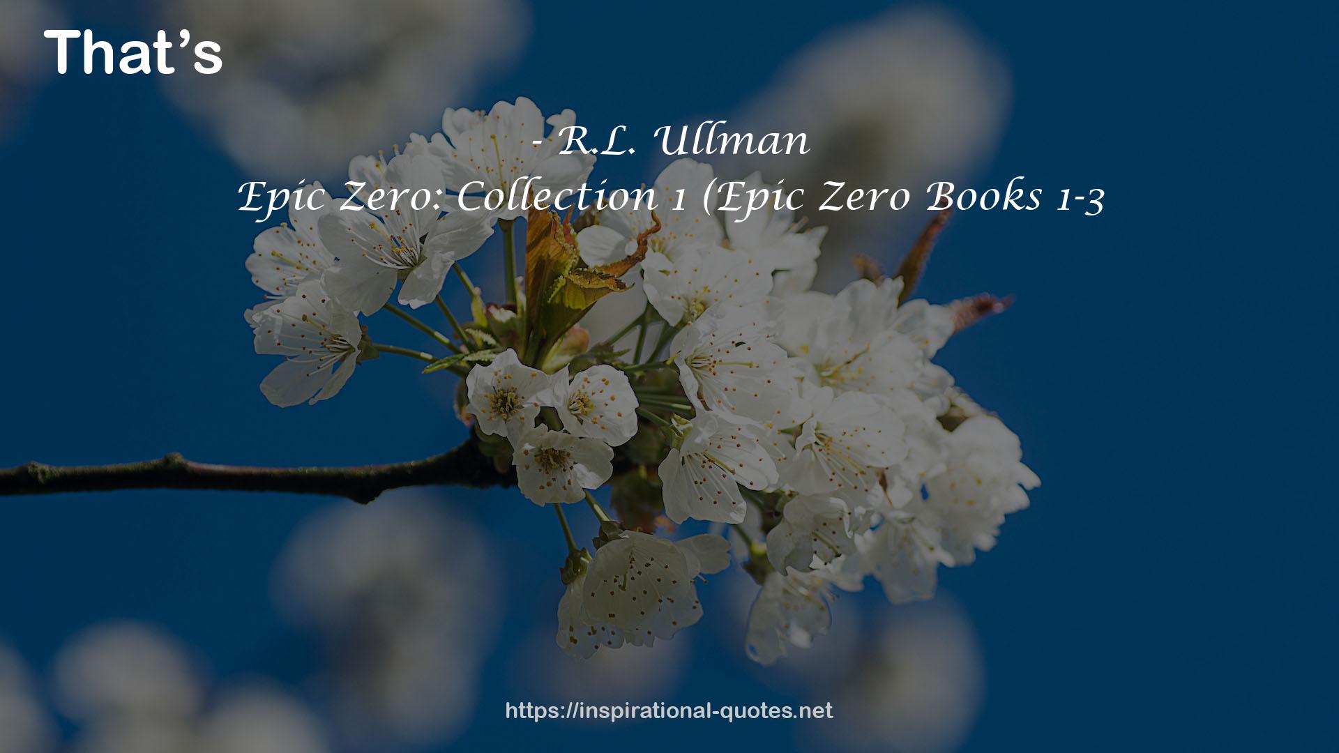 Epic Zero: Collection 1 (Epic Zero Books 1-3 QUOTES