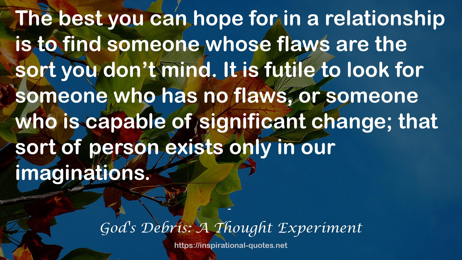 God's Debris: A Thought Experiment QUOTES