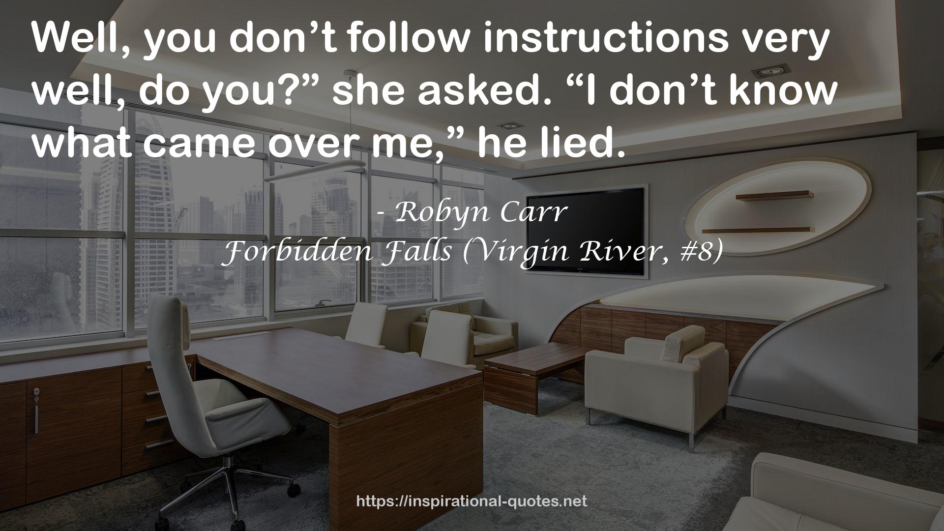 Forbidden Falls (Virgin River, #8) QUOTES