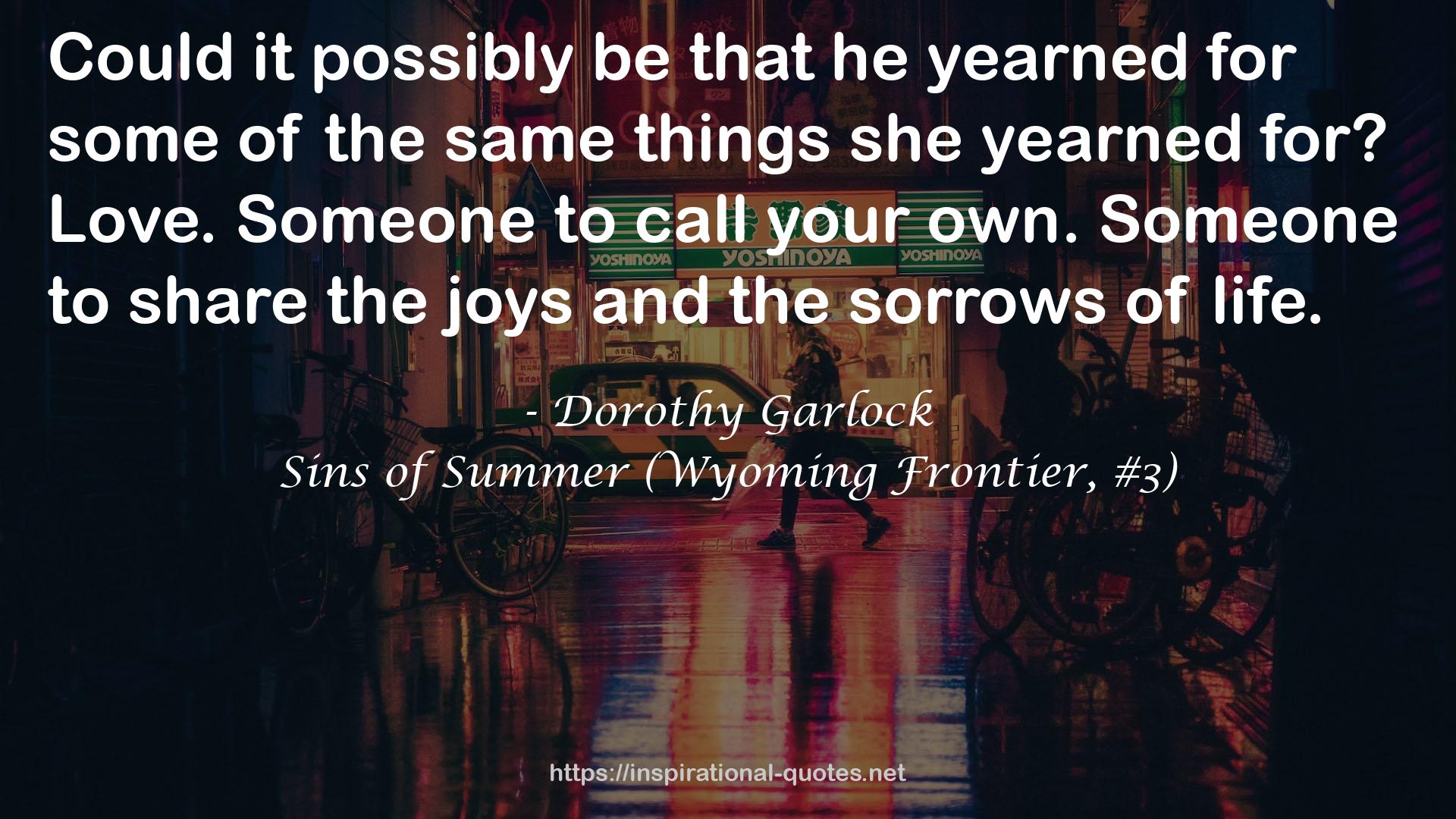 Sins of Summer (Wyoming Frontier, #3) QUOTES