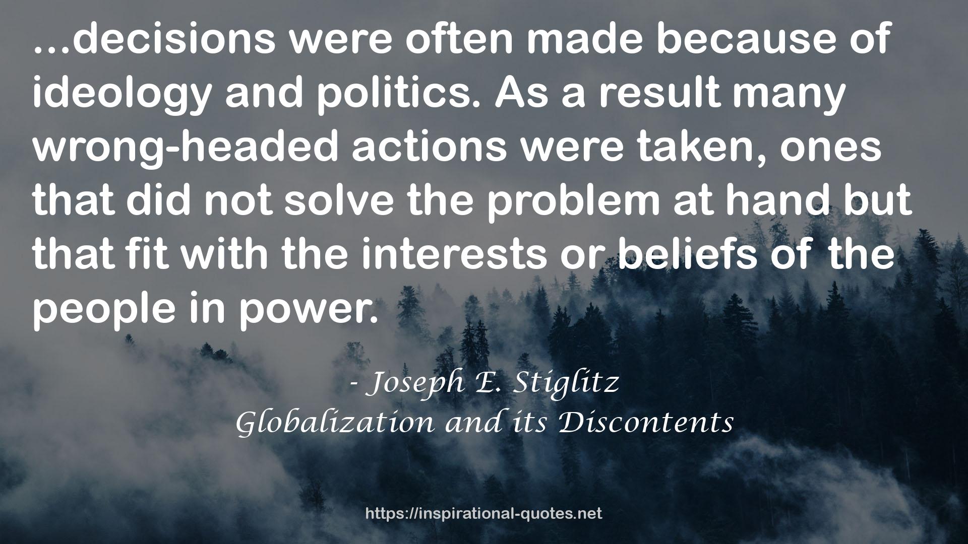Globalization and its Discontents QUOTES