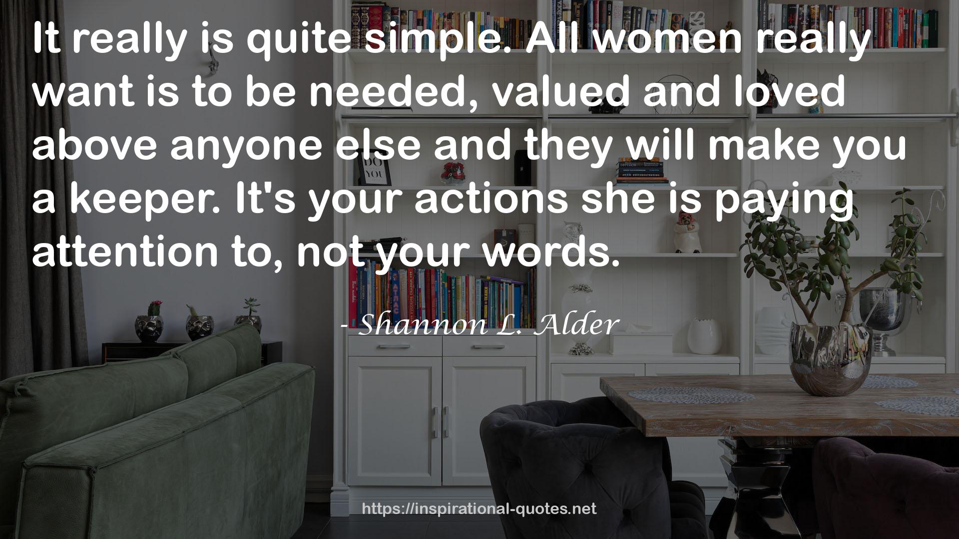 Shannon L. Alder QUOTES