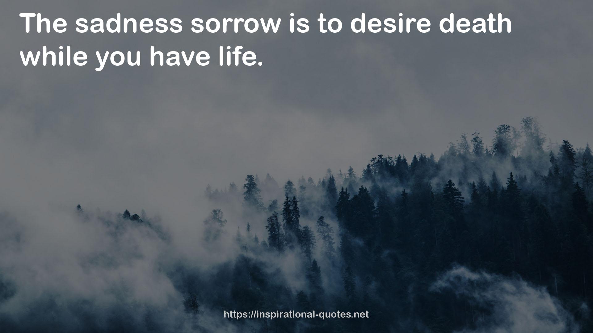 The sadness sorrow  QUOTES