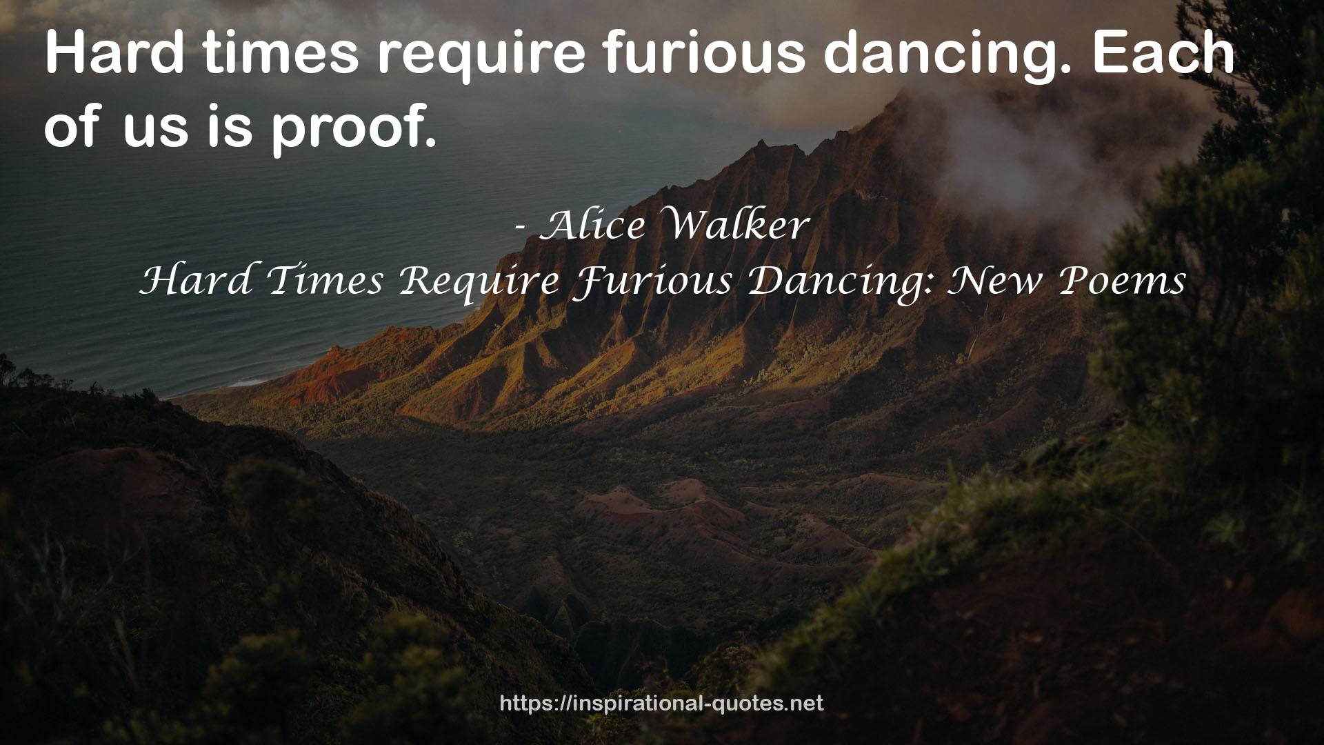 Hard Times Require Furious Dancing: New Poems QUOTES