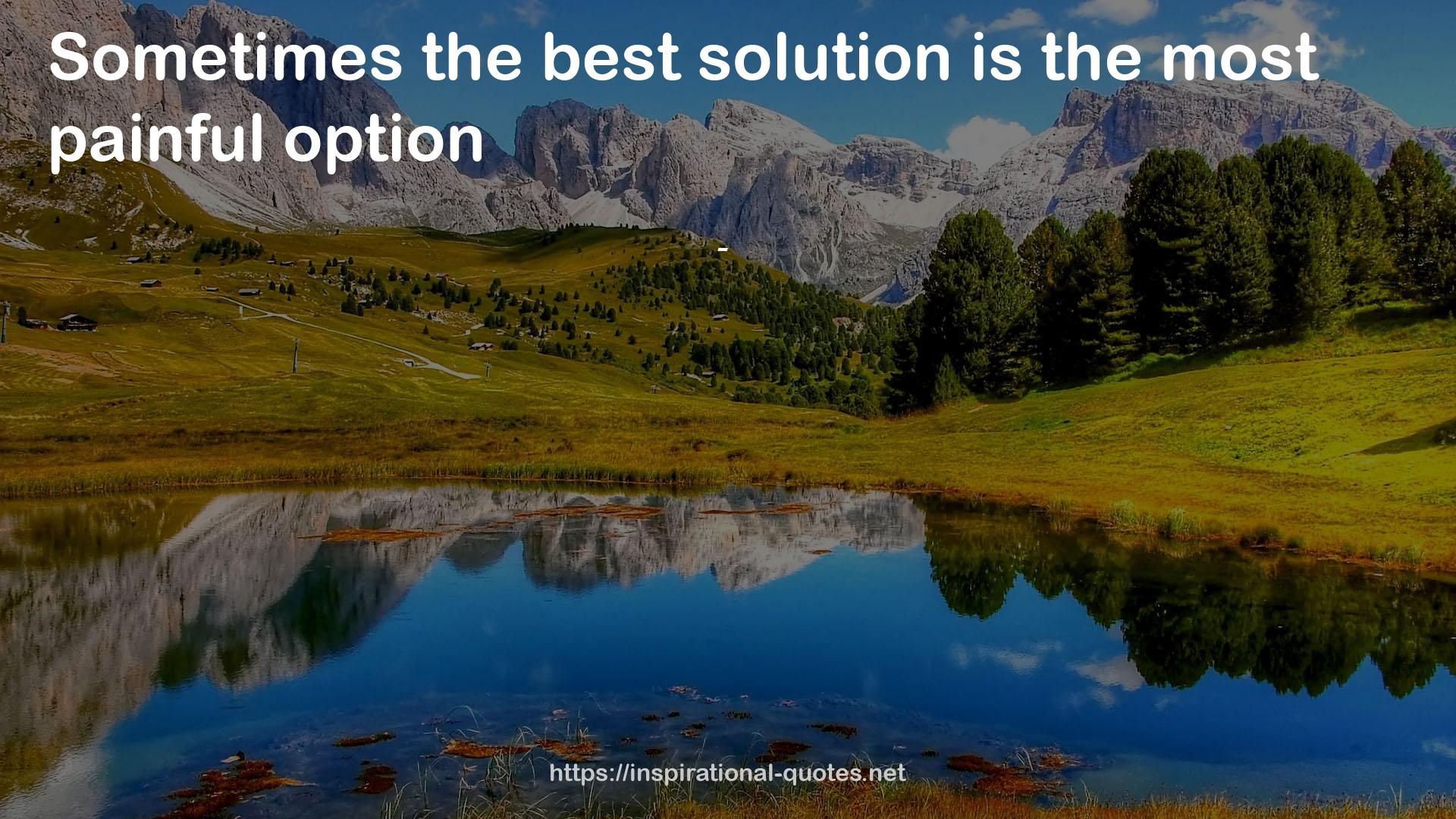 the best solution  QUOTES
