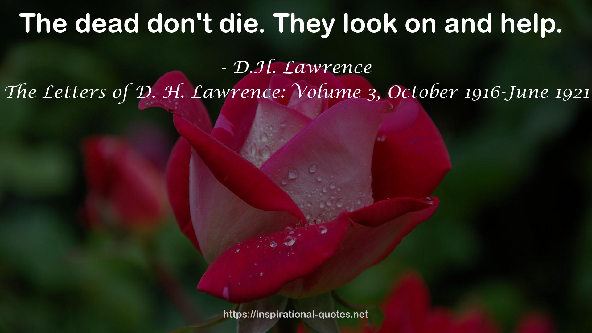 The Letters of D. H. Lawrence: Volume 3, October 1916-June 1921 QUOTES
