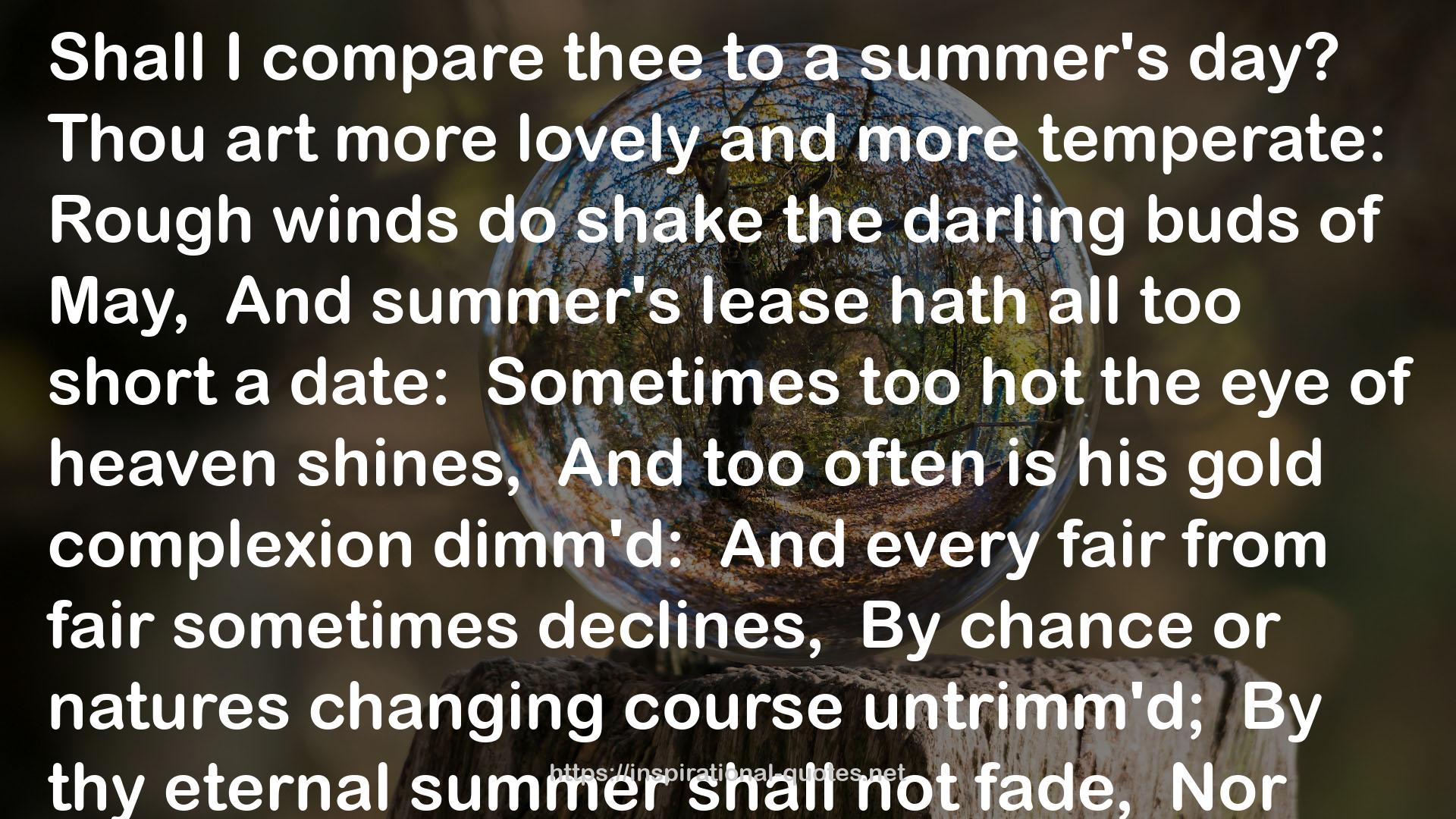 Shakespeare's Sonnets QUOTES