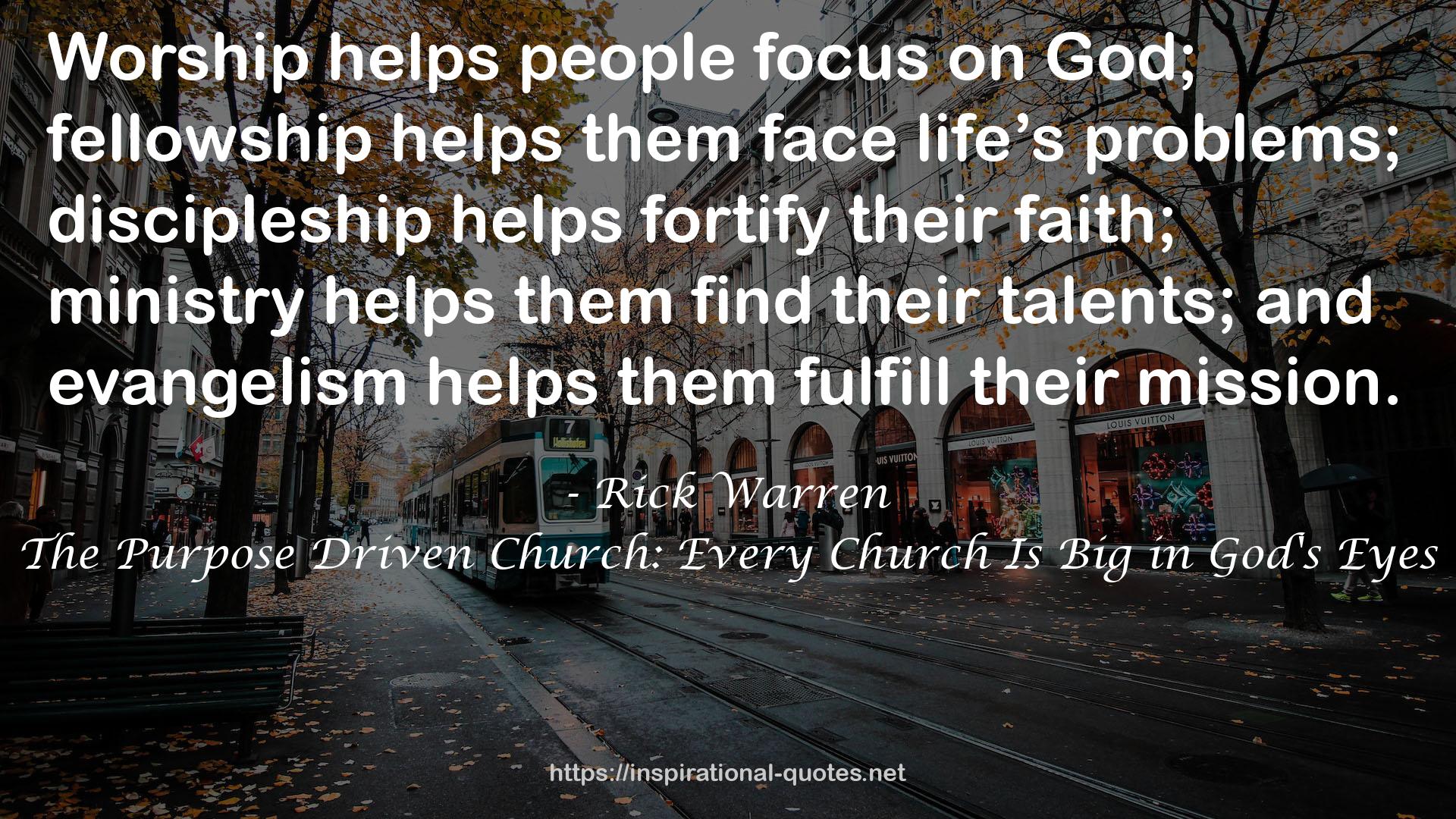 The Purpose Driven Church: Every Church Is Big in God's Eyes QUOTES